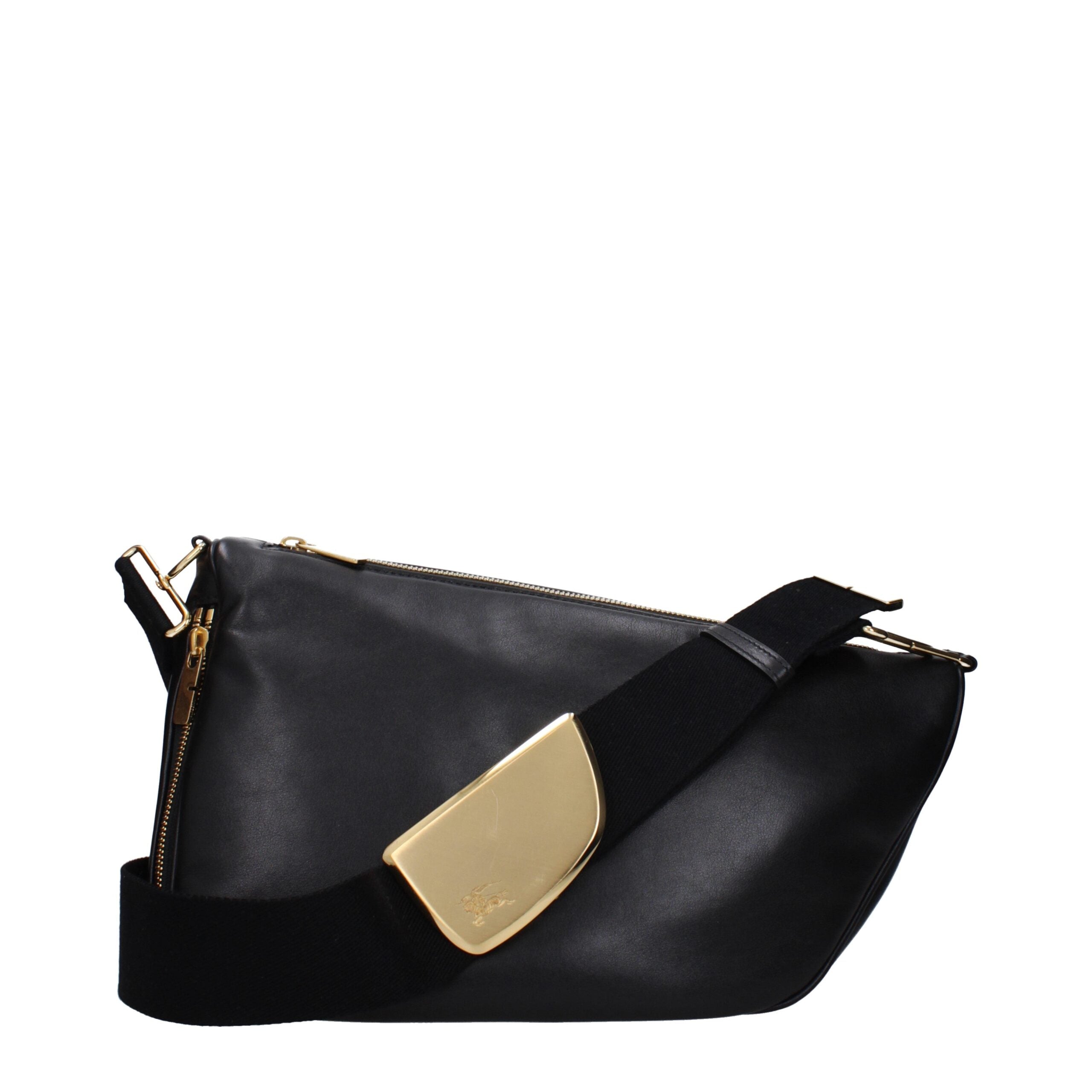 Černé kožené crossbody kabelky