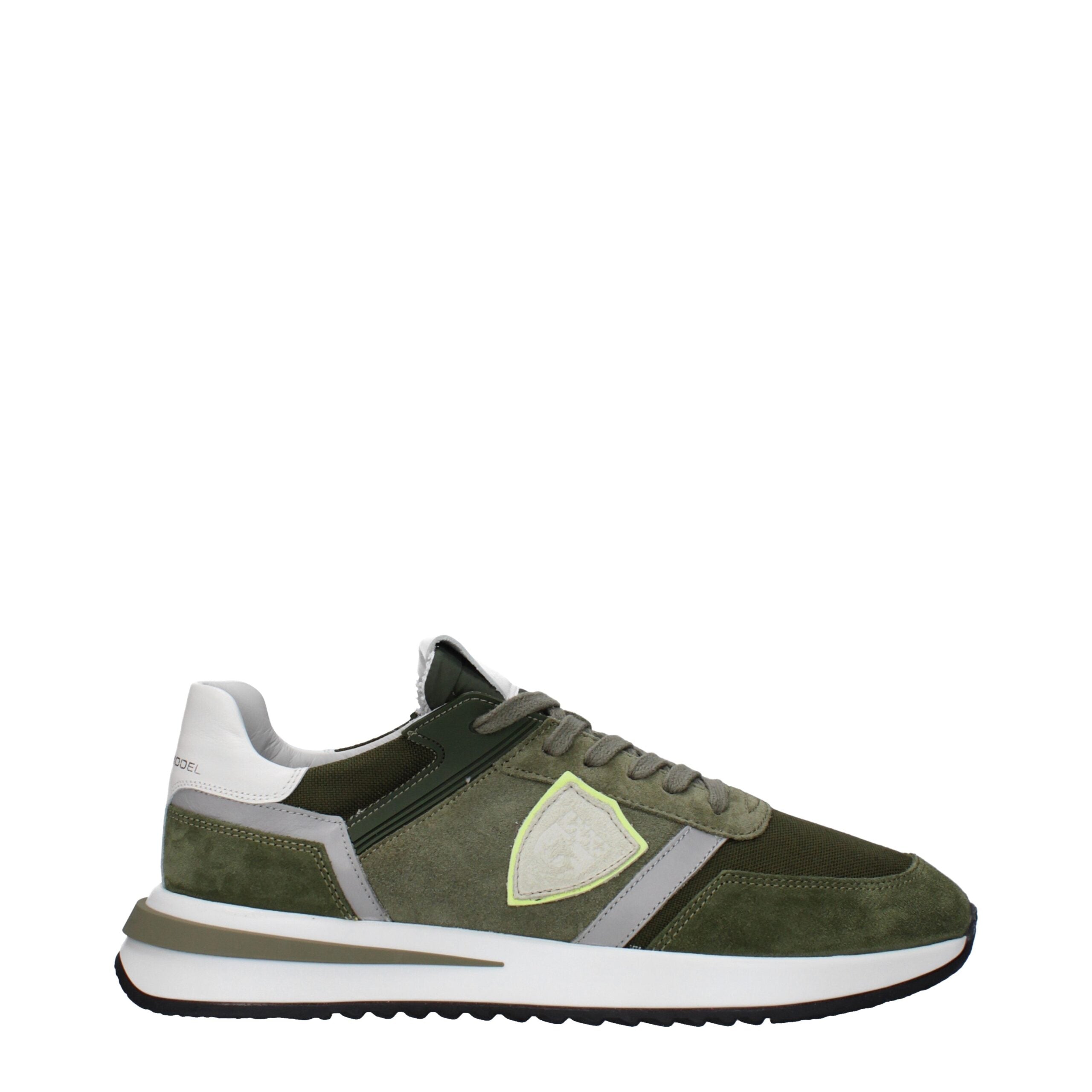 Green Leather Athletic Sneakers