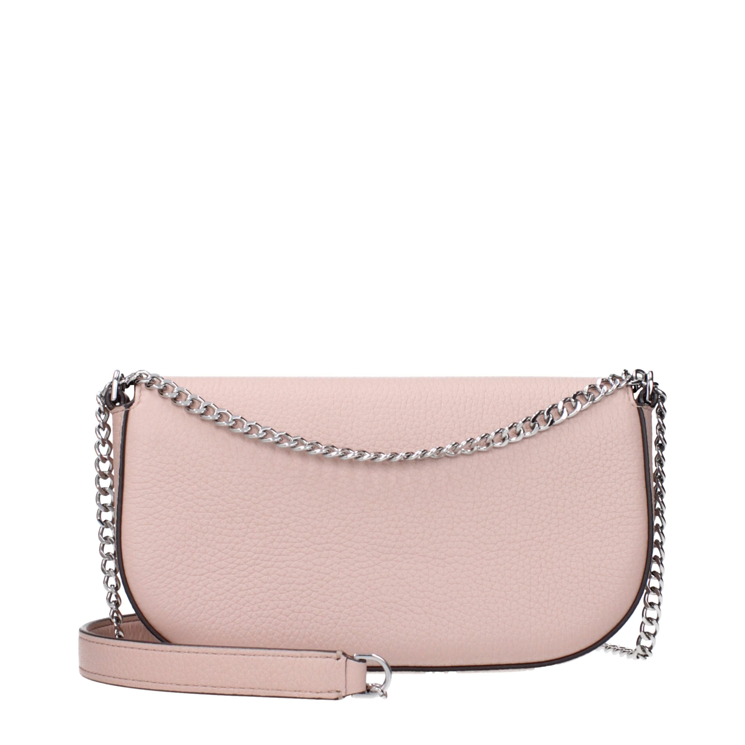 Růžové kožené crossbody kabelky