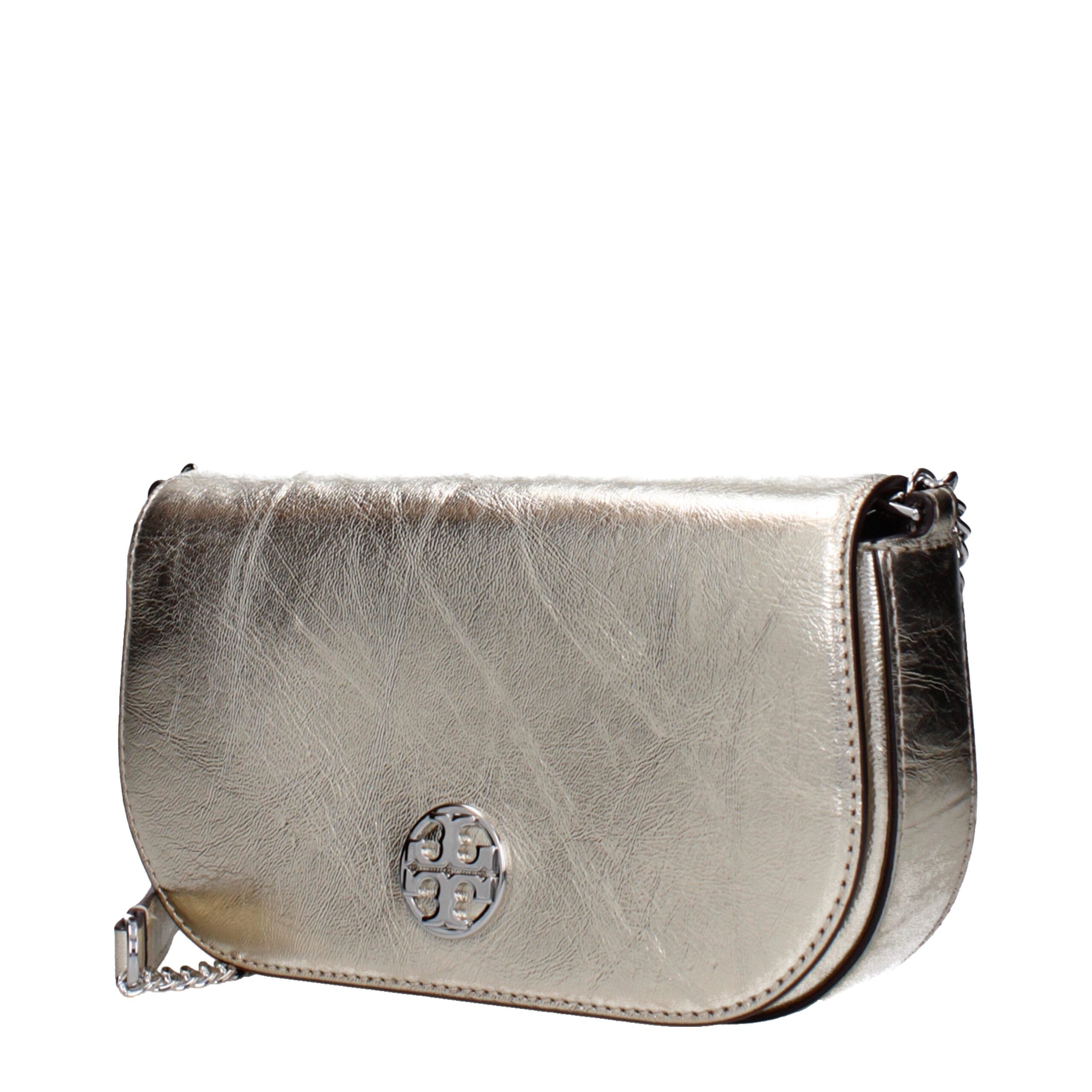 Zlaté kožené crossbody kabelky