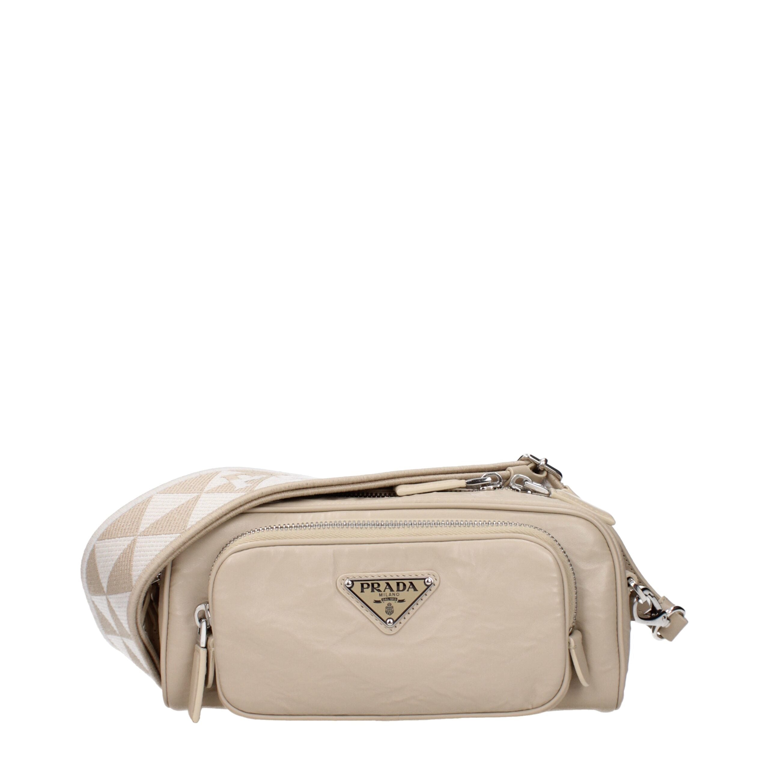 Béžové kožené crossbody kabelky