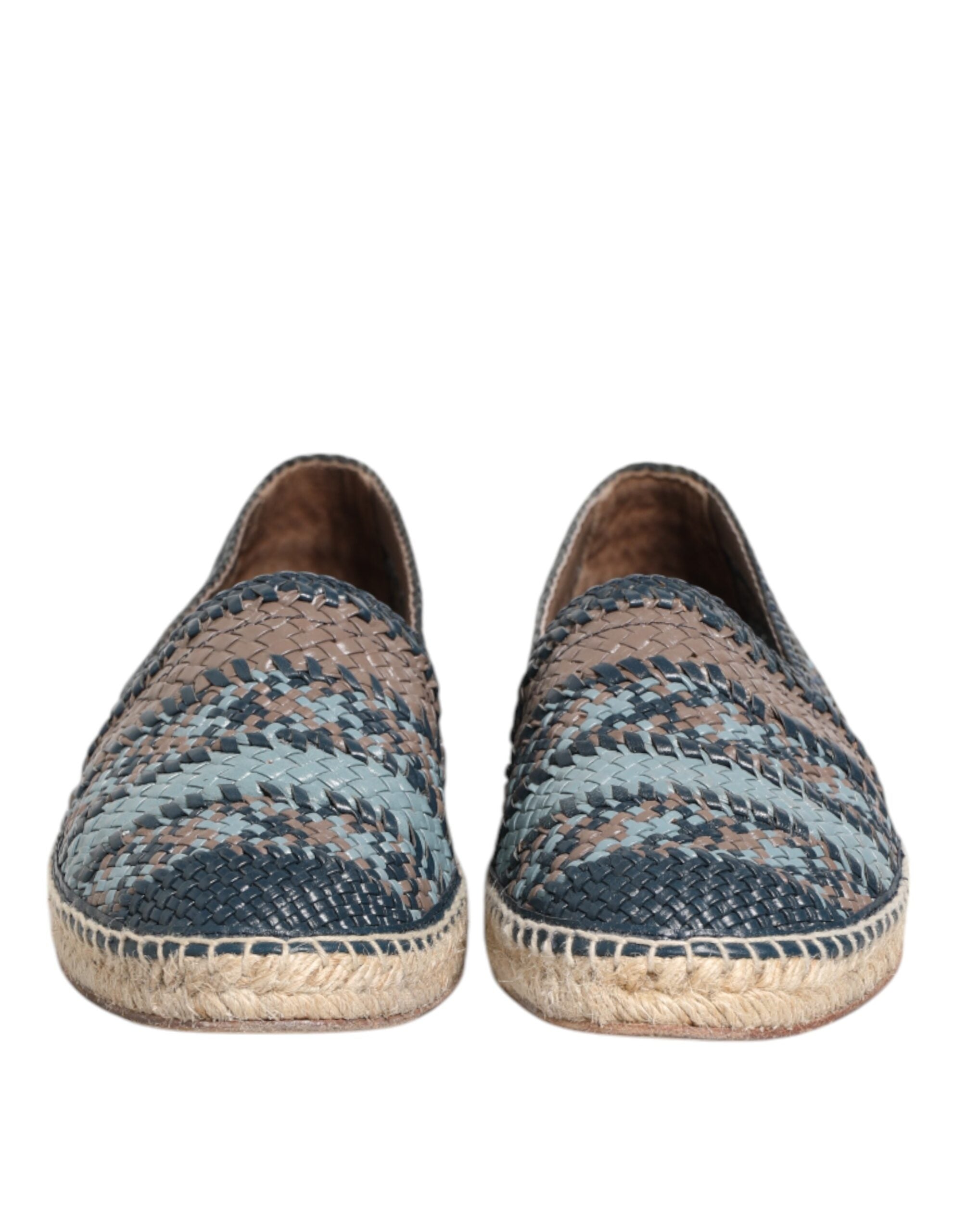 Modrošedé tkané kožené espadrilky Buffalo