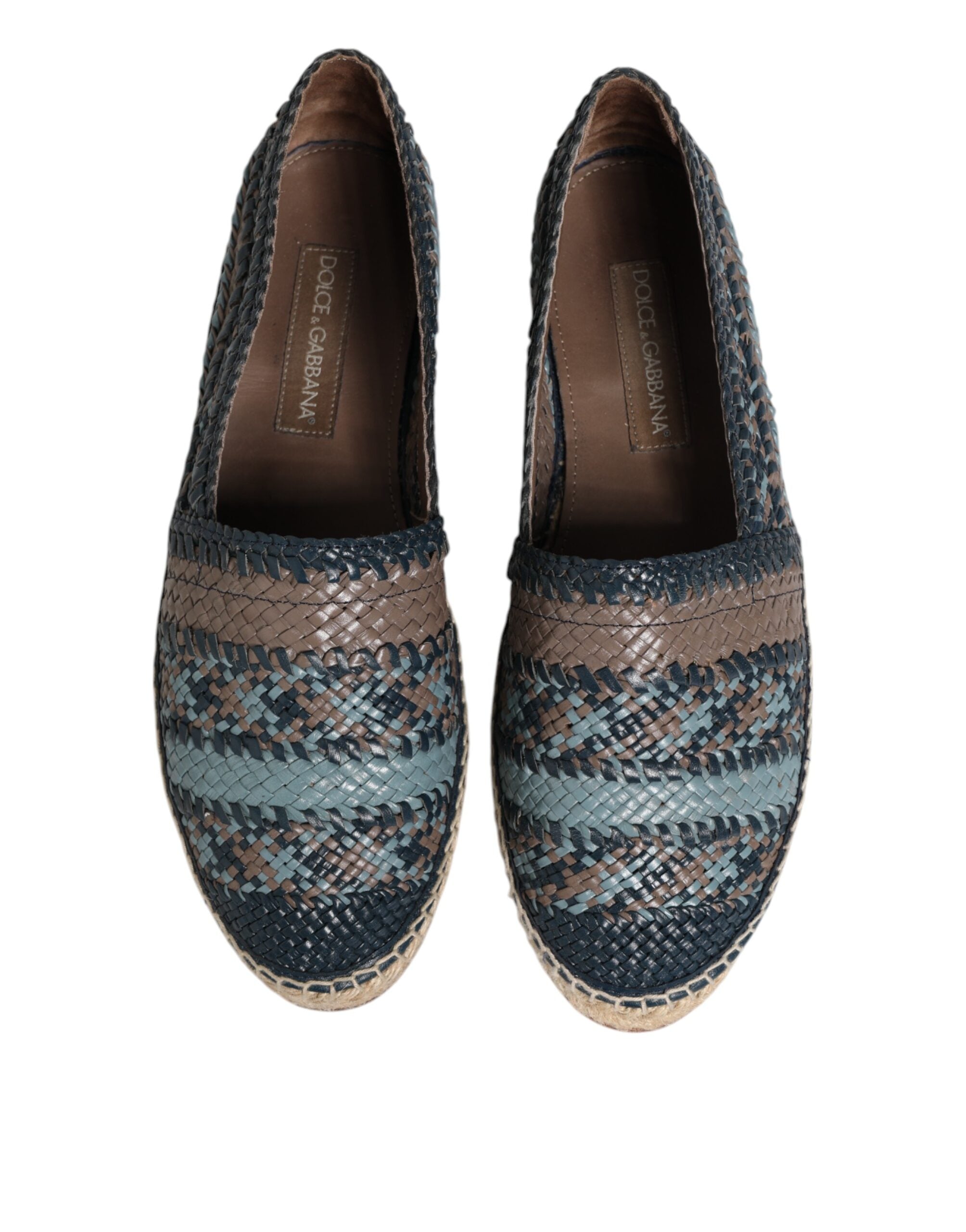 Modrošedé tkané kožené espadrilky Buffalo