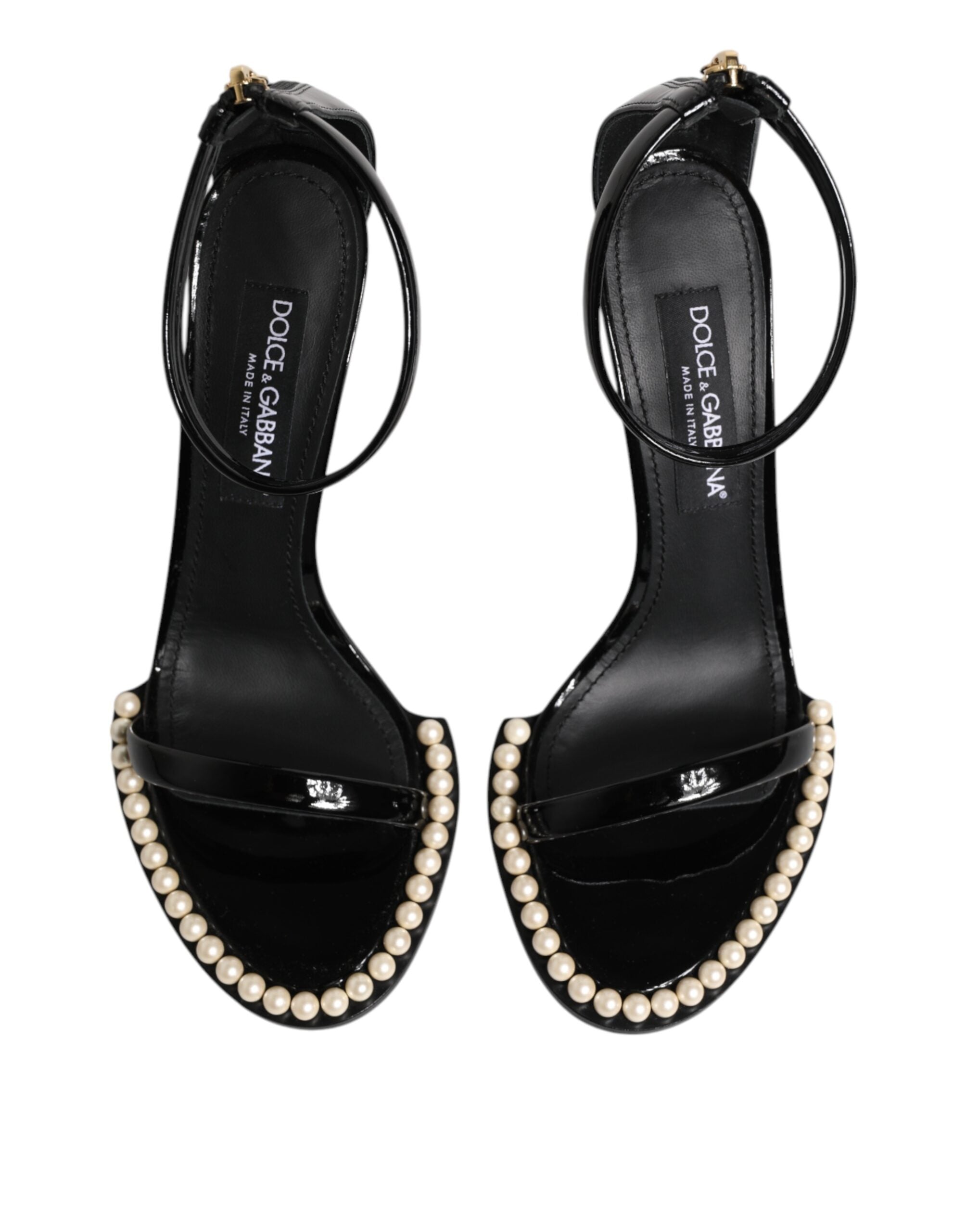 Black KEIRA Pearl Embellished Sandals Shoes