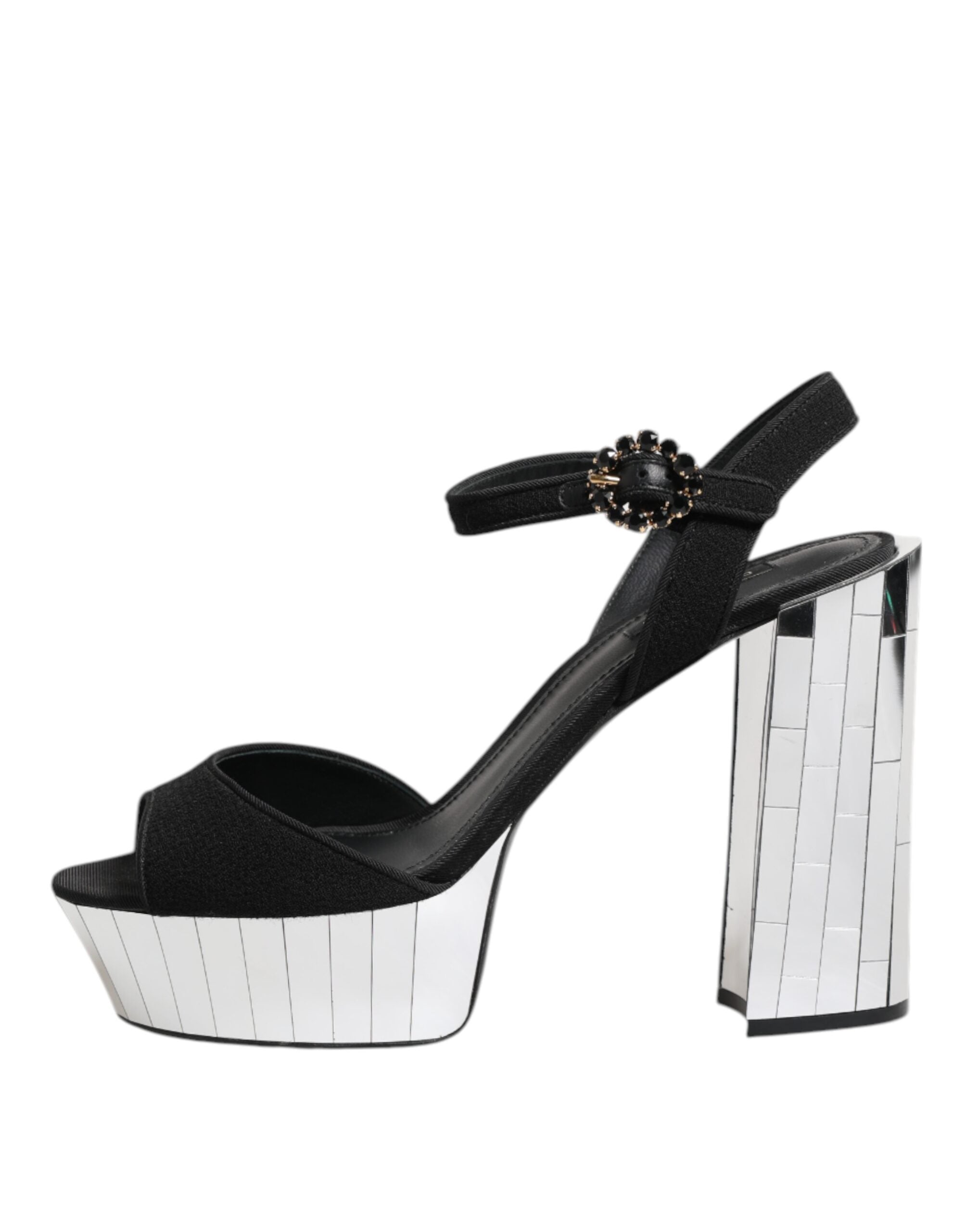 Black Crystal Ankle Strap Keira Sandal Shoes