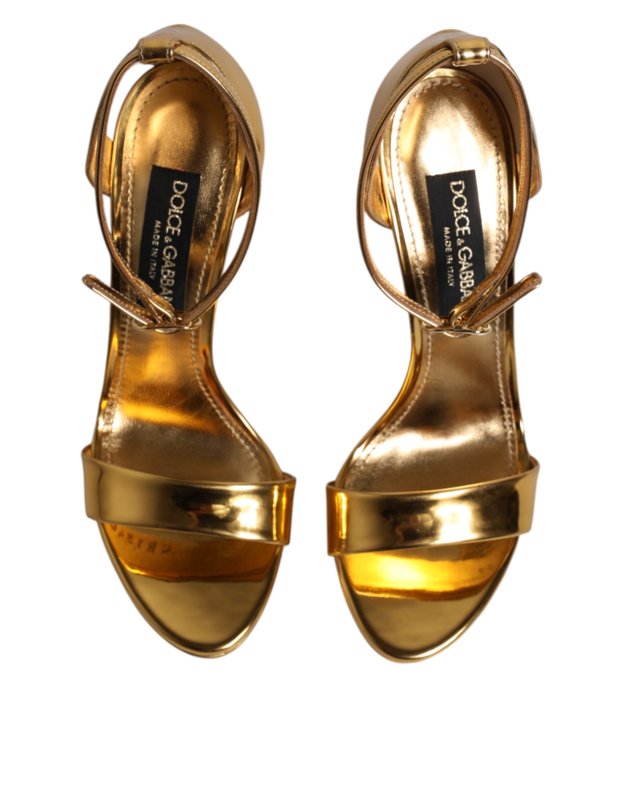 Gold Leather Platform Keira Sandals Shoes