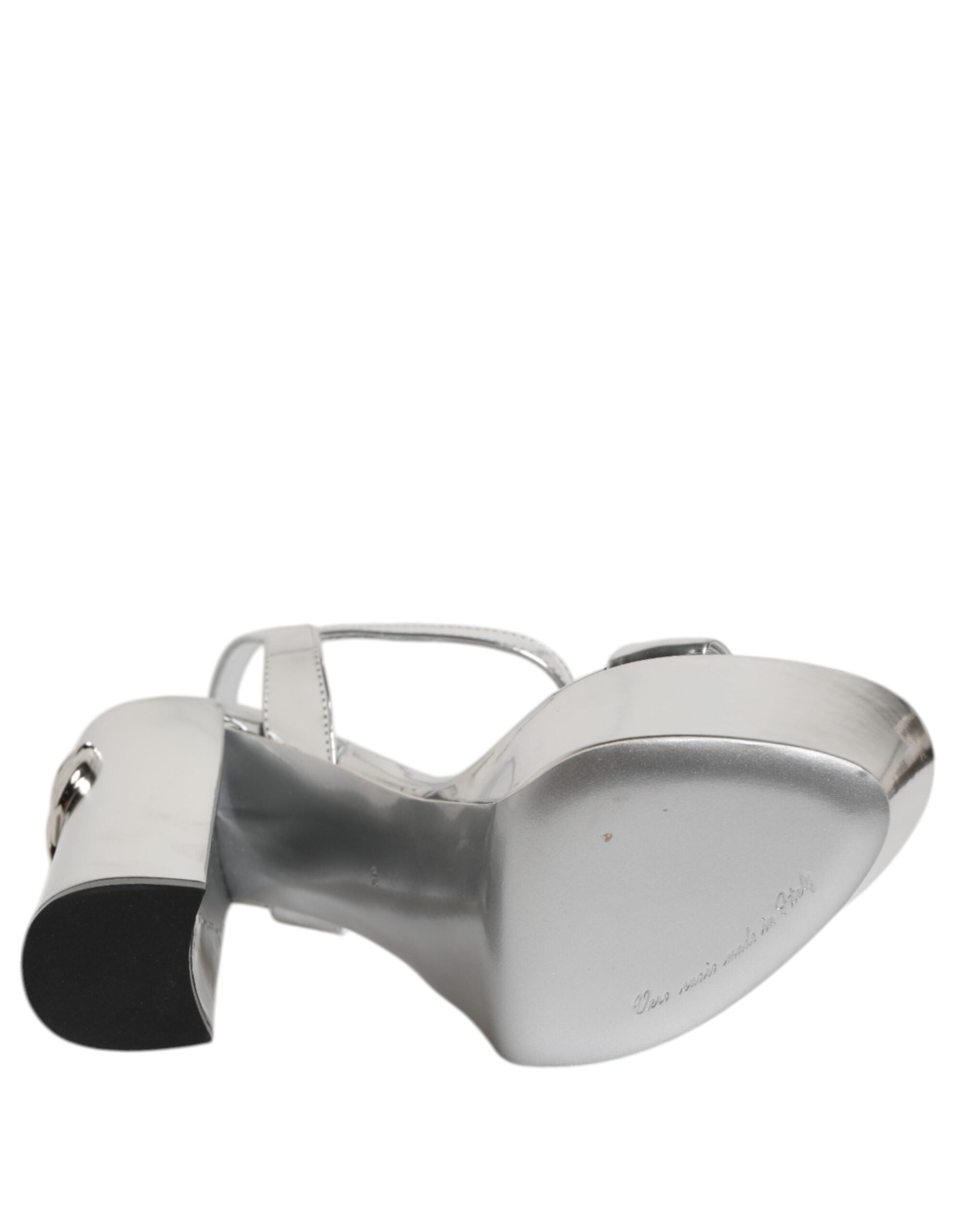 Silver Leather Platform Keira Sandals Shoes