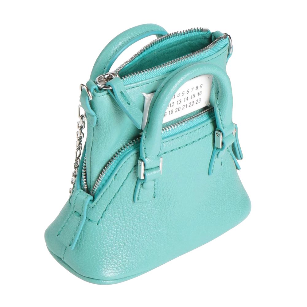 Modrá kozí kožená crossbody kabelka