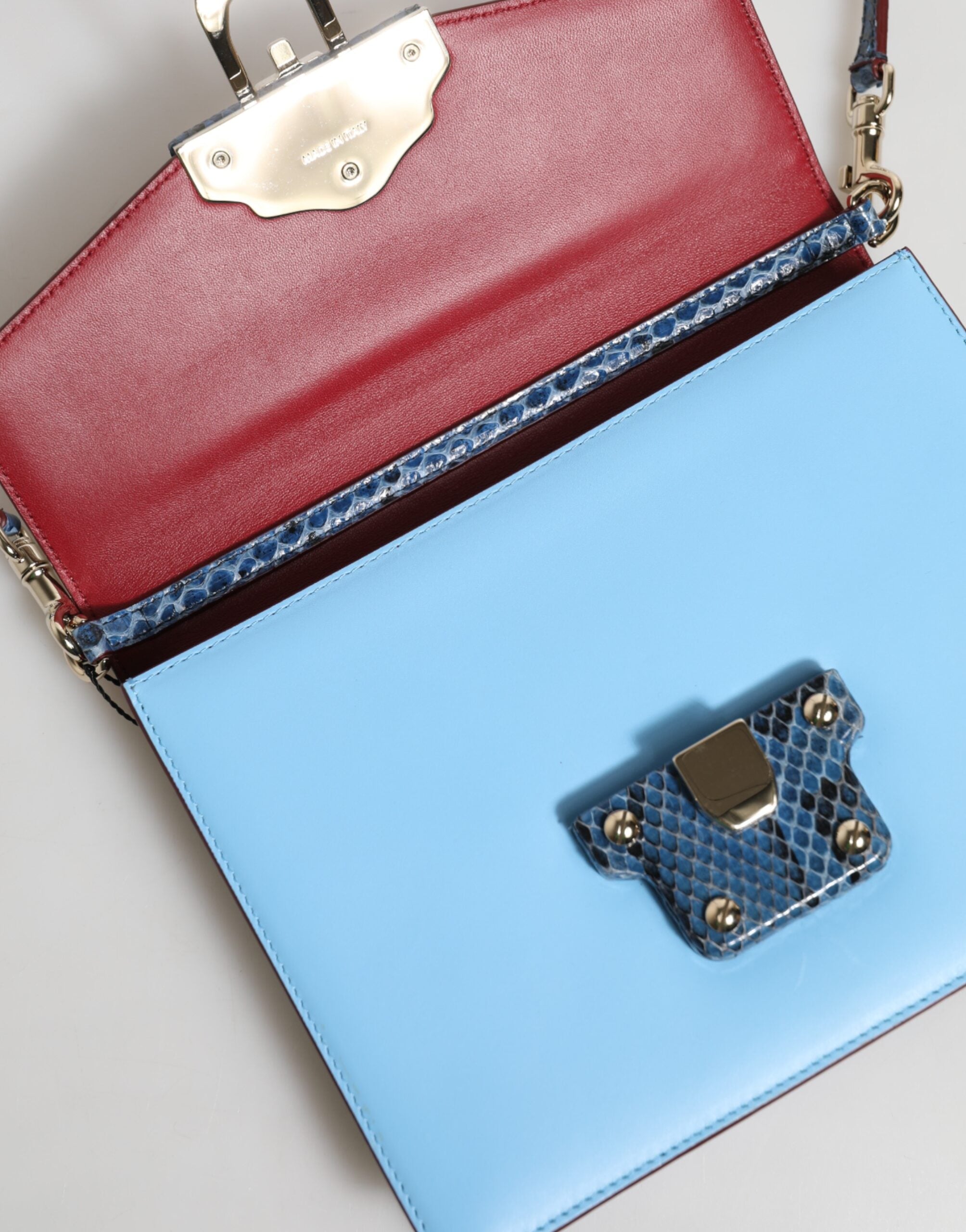 Modro-béžová crossbody kabelka LUCIA z exotické kůže