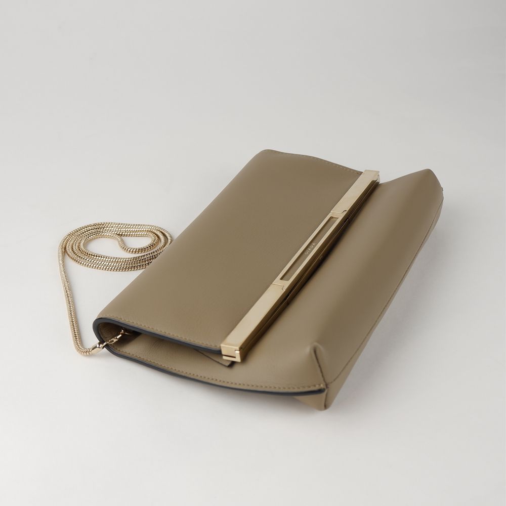 Béžová kožená crossbody kabelka