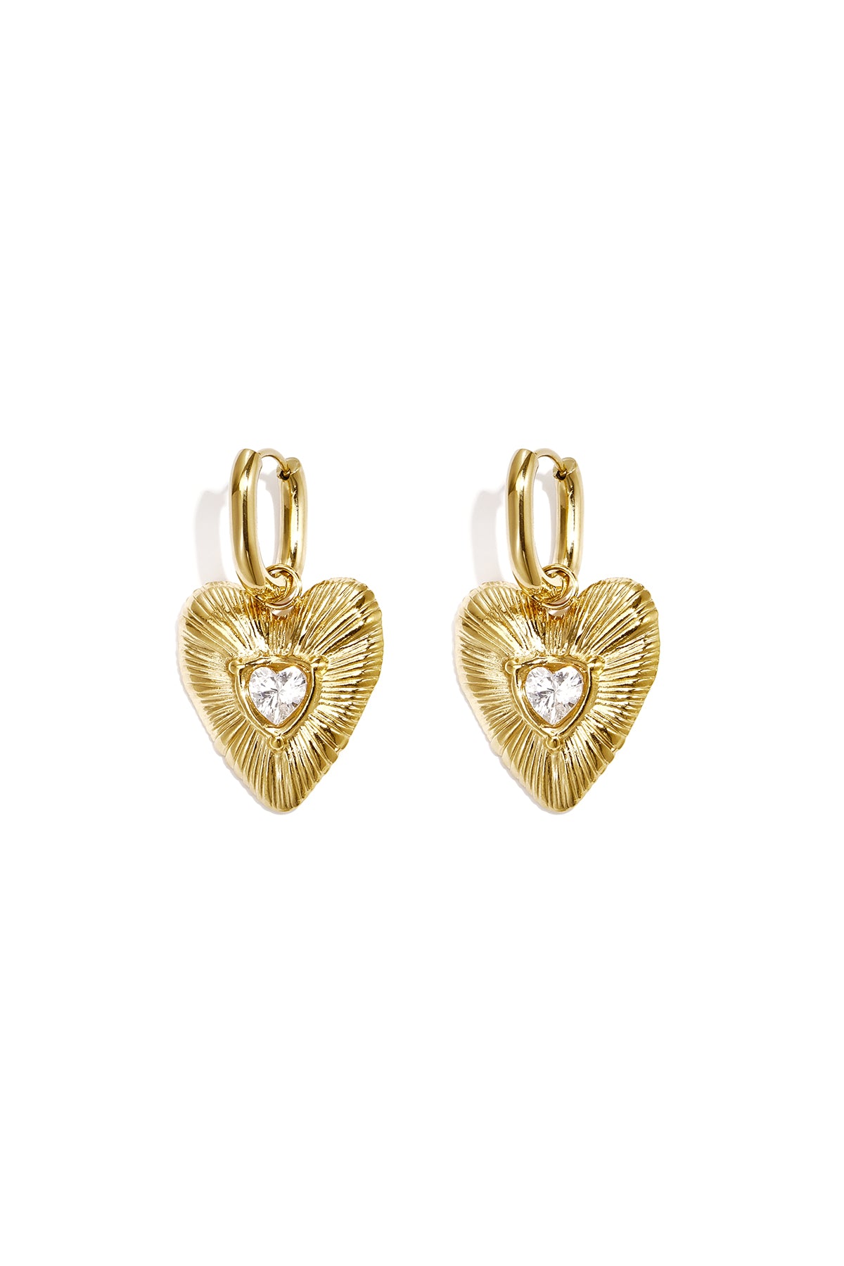 14K Gold Plated Stainless Steel Drop Earrings Heart Simple Daily Simple Series Women's jewelry