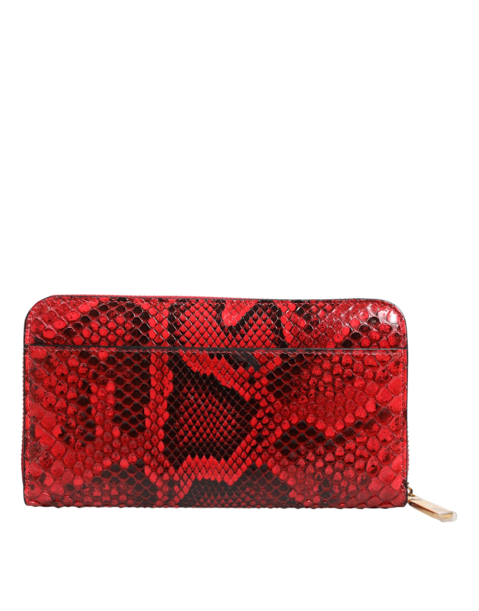 Červená exotická kožená peněženka Continental Clutch s zipem