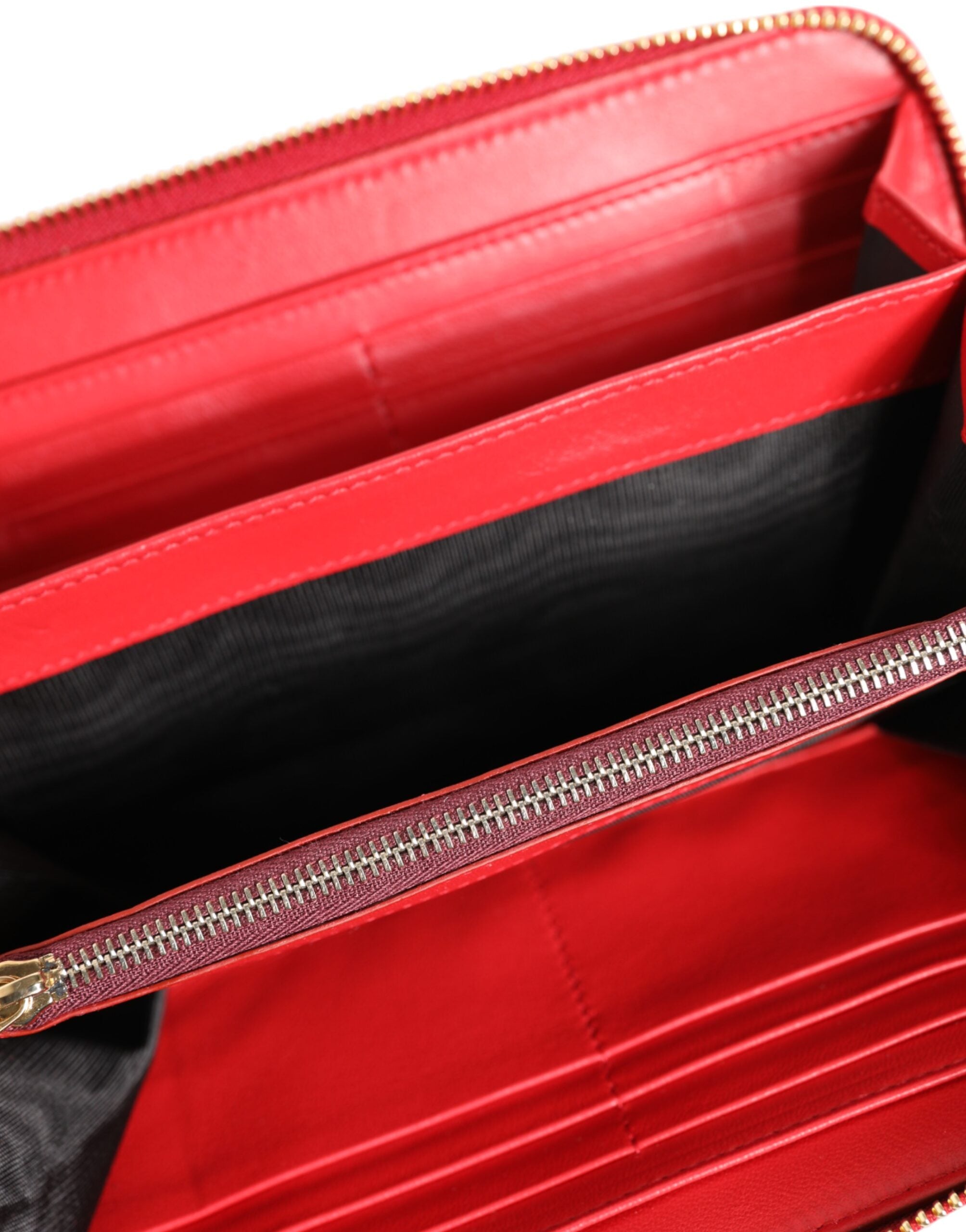 Červená exotická kožená peněženka Continental Clutch s zipem
