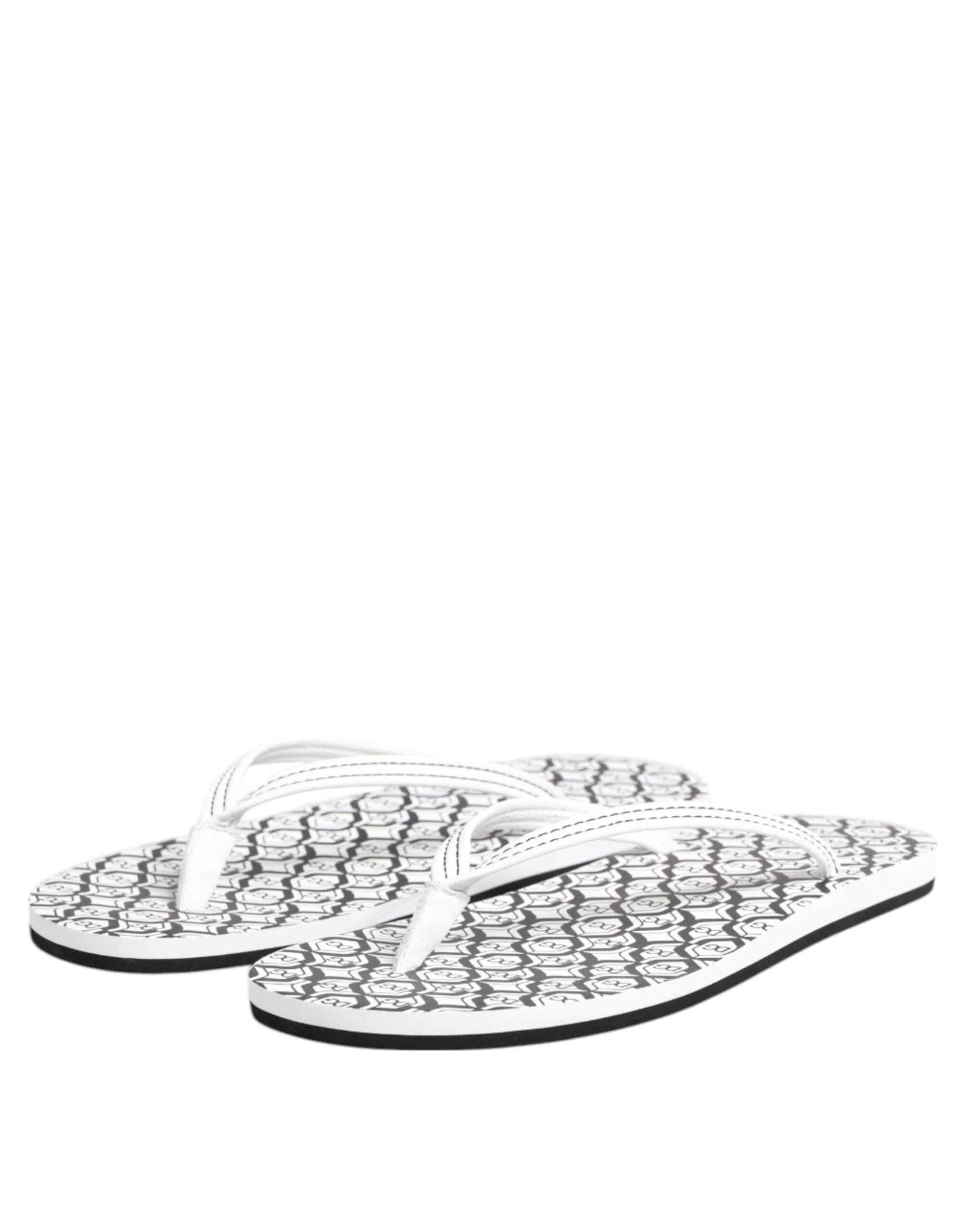 Black White Logo Beachwear Flats Slipper Shoes