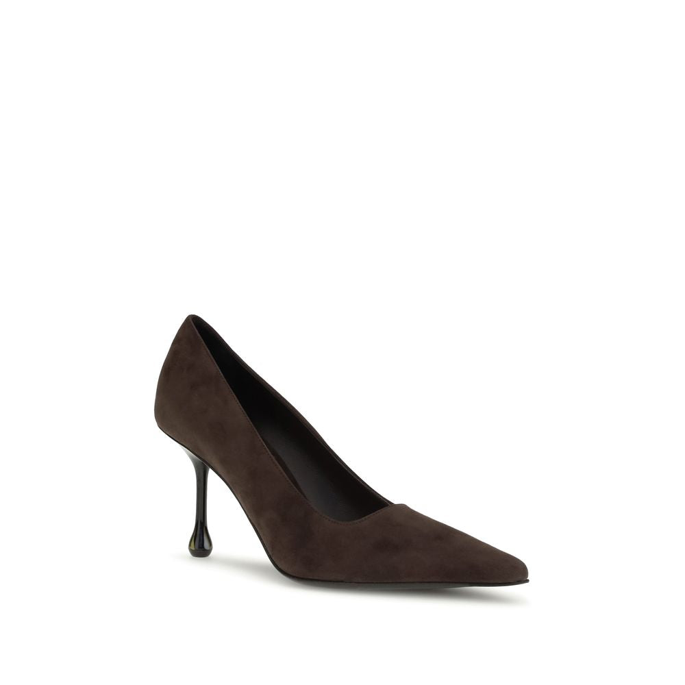 Brown Leather High Heel Pumps