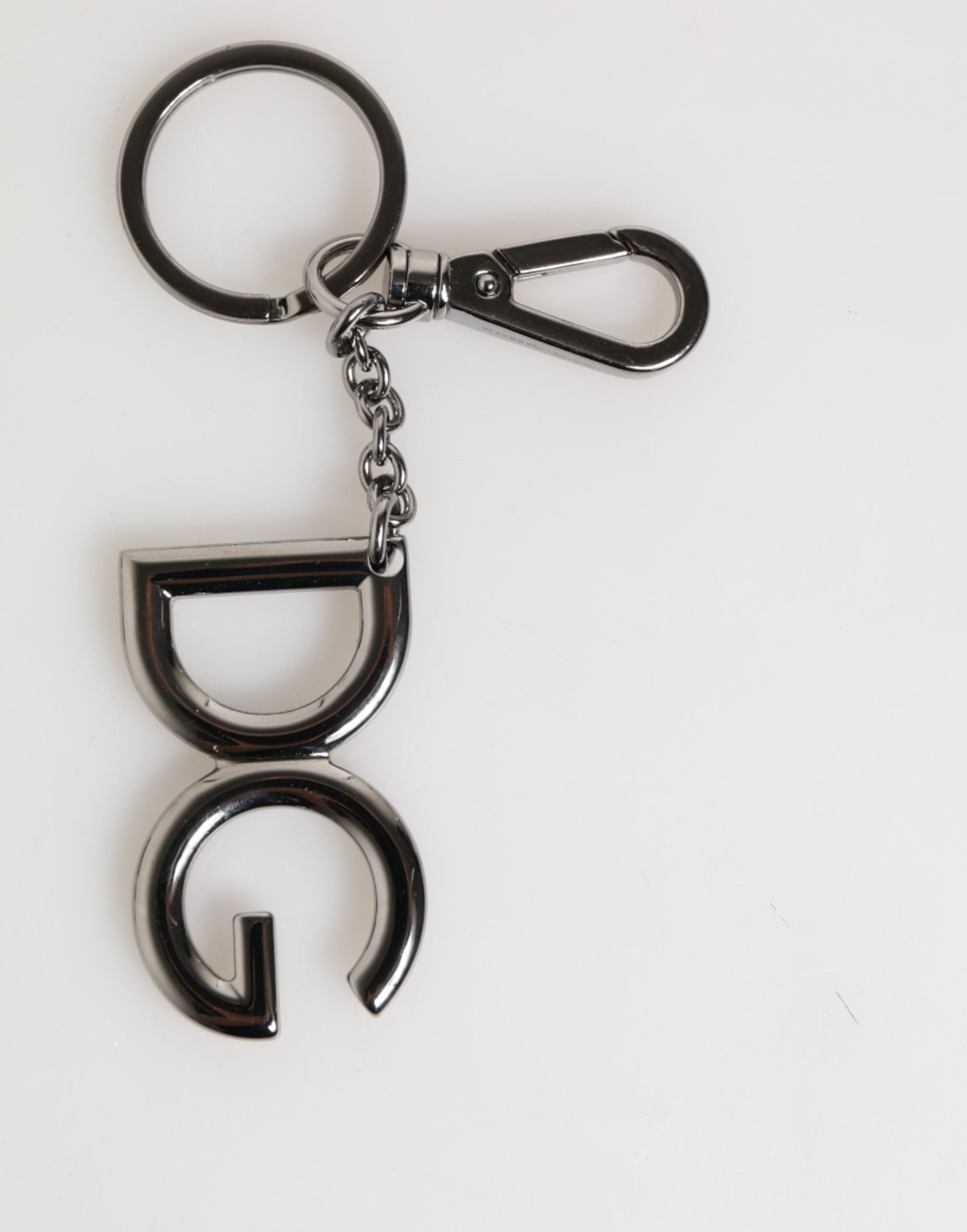 Pánský kovový držák na klíče s logem DG, stříbrný mosaz, přívěsek na klíče