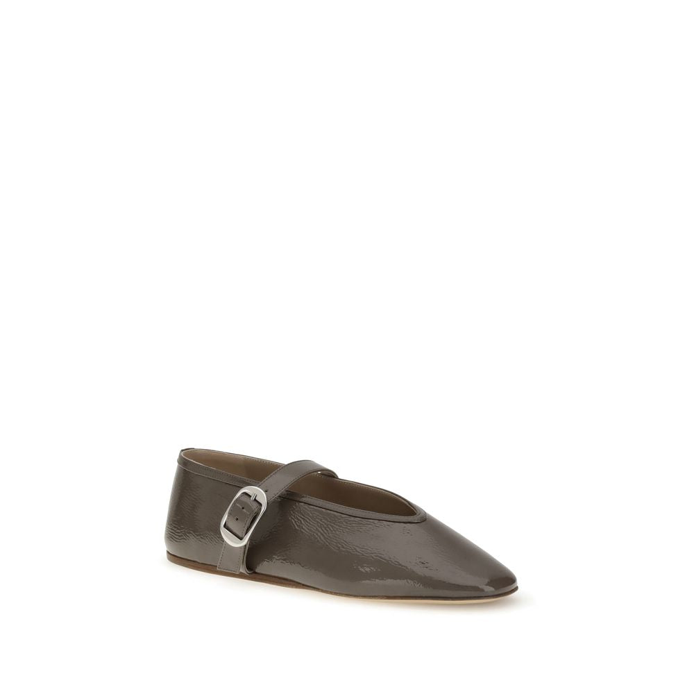 Brown Calf Leather Bos Taurus Ballet Flats