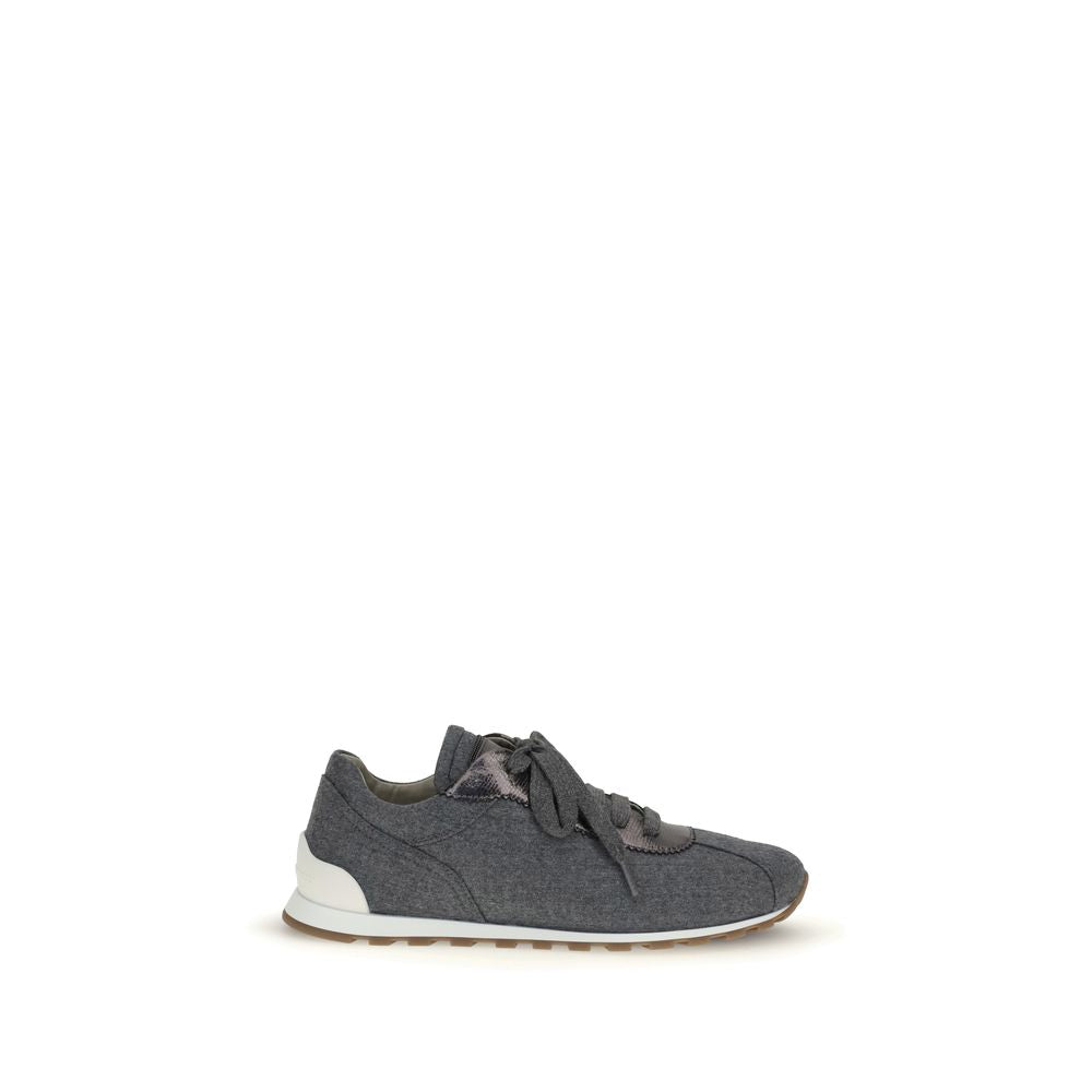 Gray Fleece Wool Athletic Sneakers
