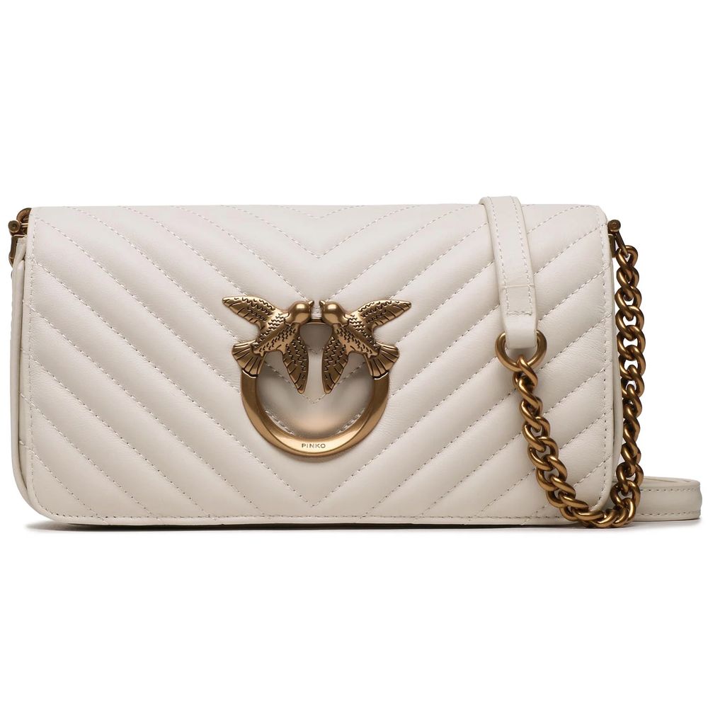 Bílá telecí kožená crossbody kabelka