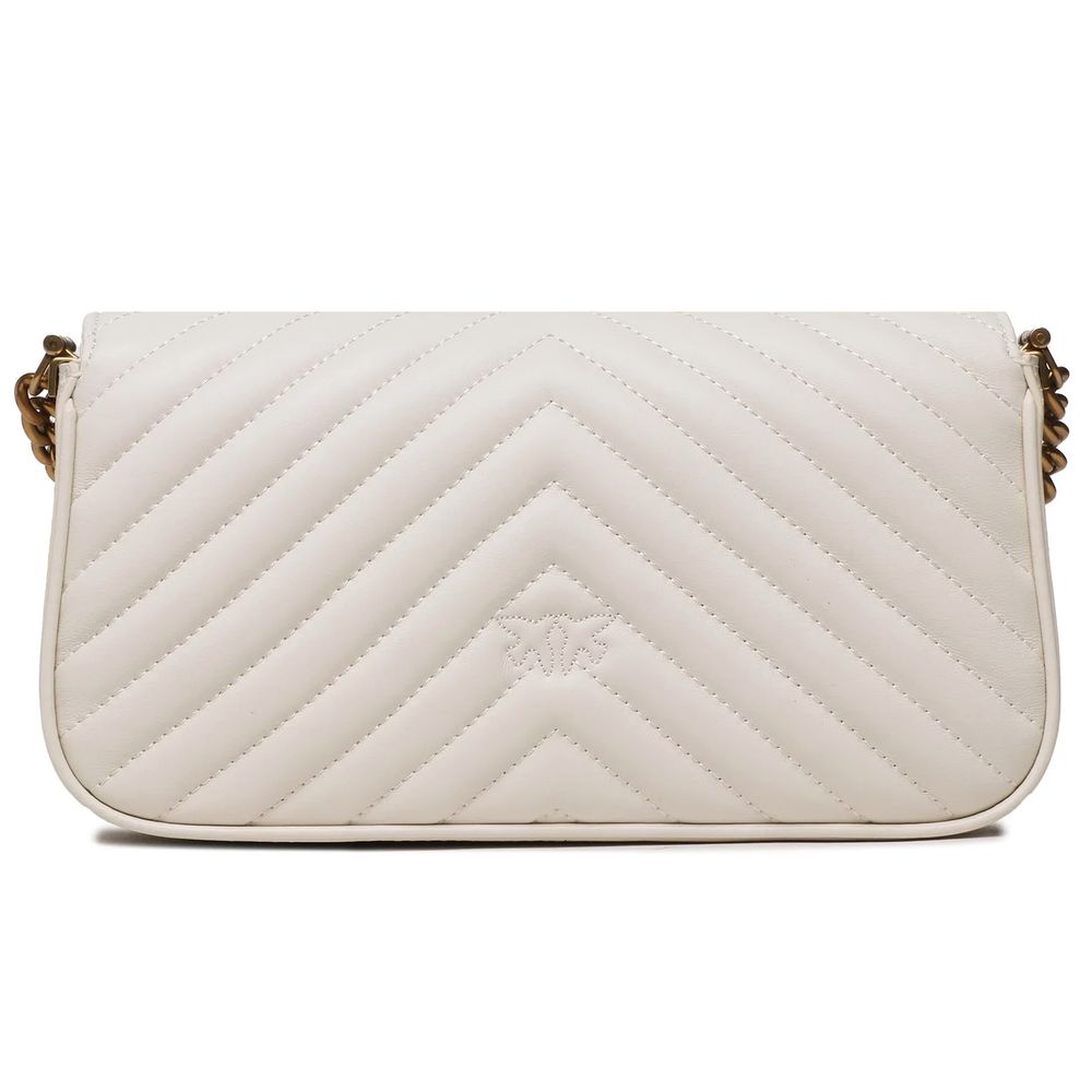 Bílá telecí kožená crossbody kabelka