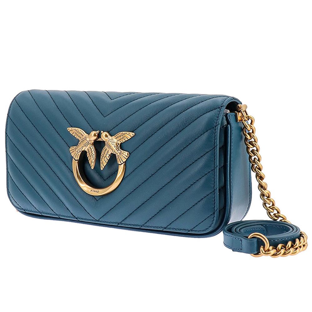 Modrá telecí kožená crossbody kabelka