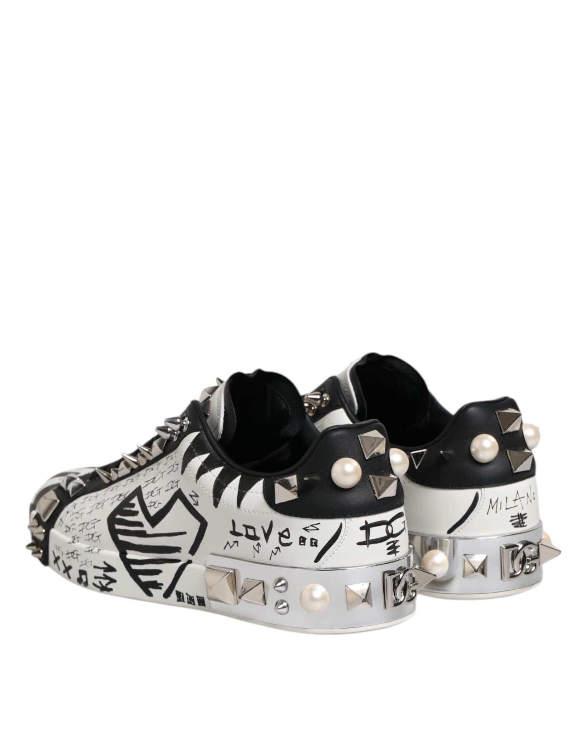 White Portofino Studded Men Sneakers Shoes