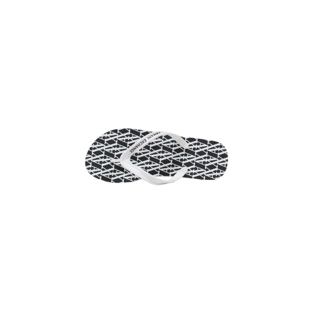 Black And White Rubber Flip-Flop Sandals