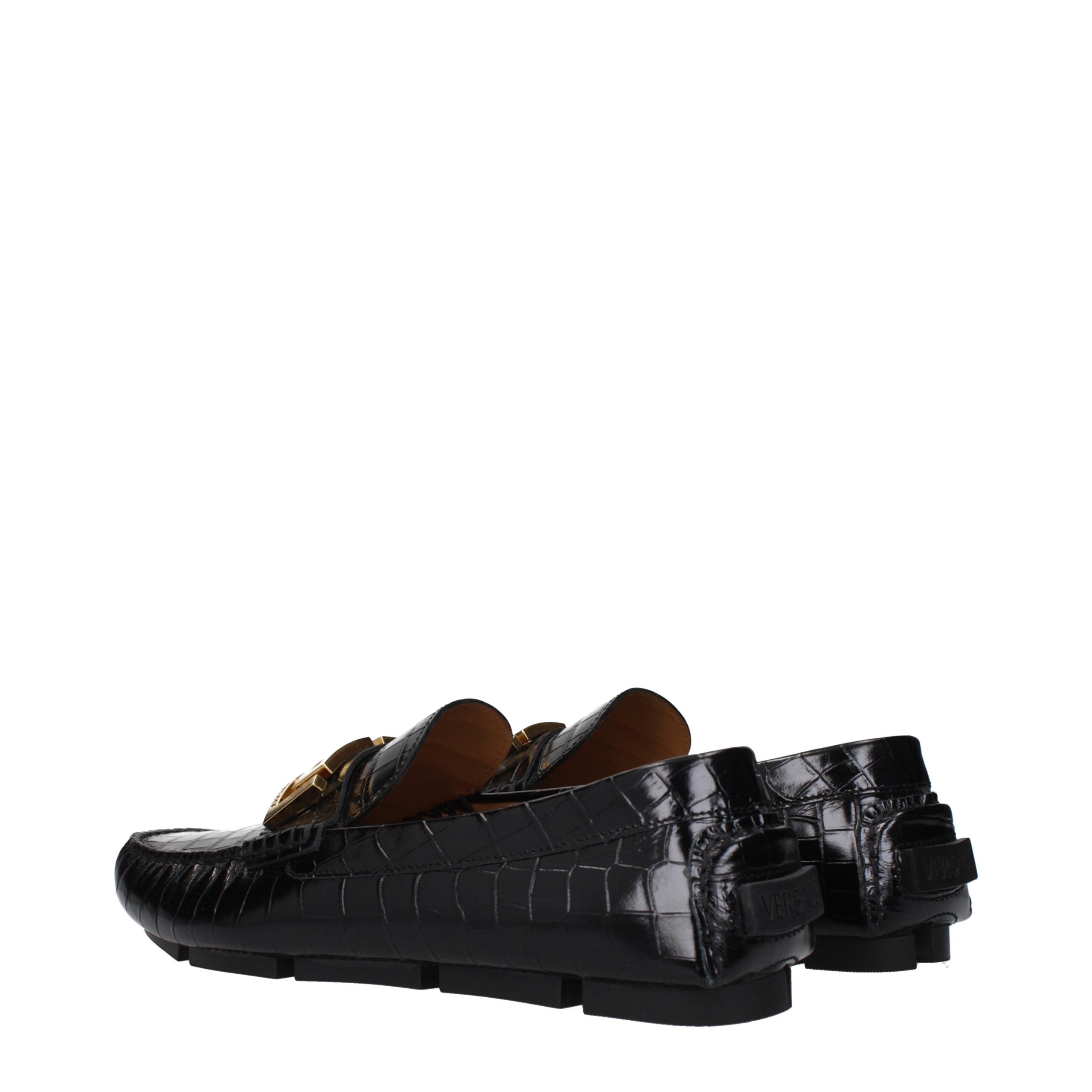 Black Leather Slip-On Loafers