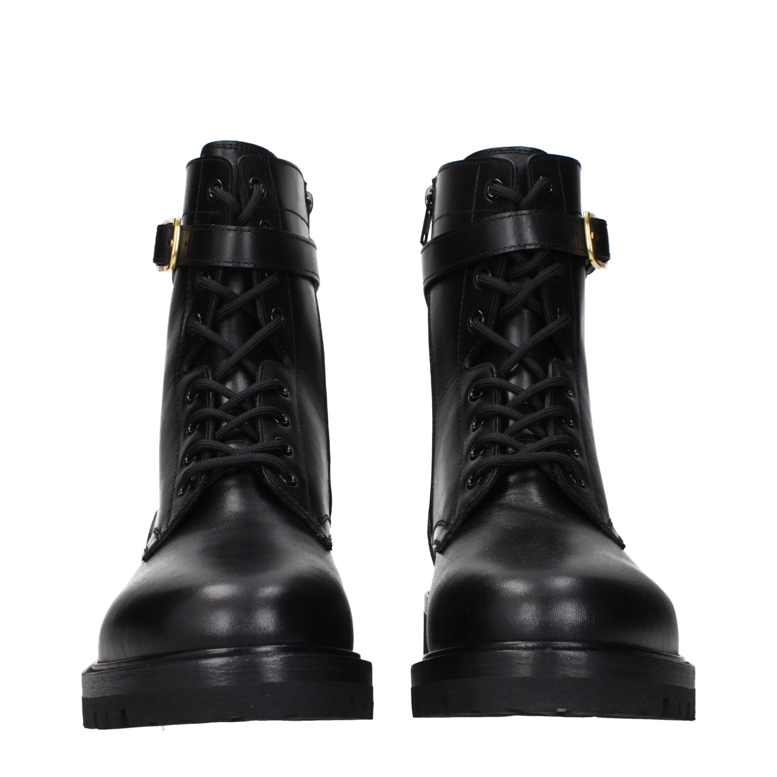 Black Leather Ankle Boots