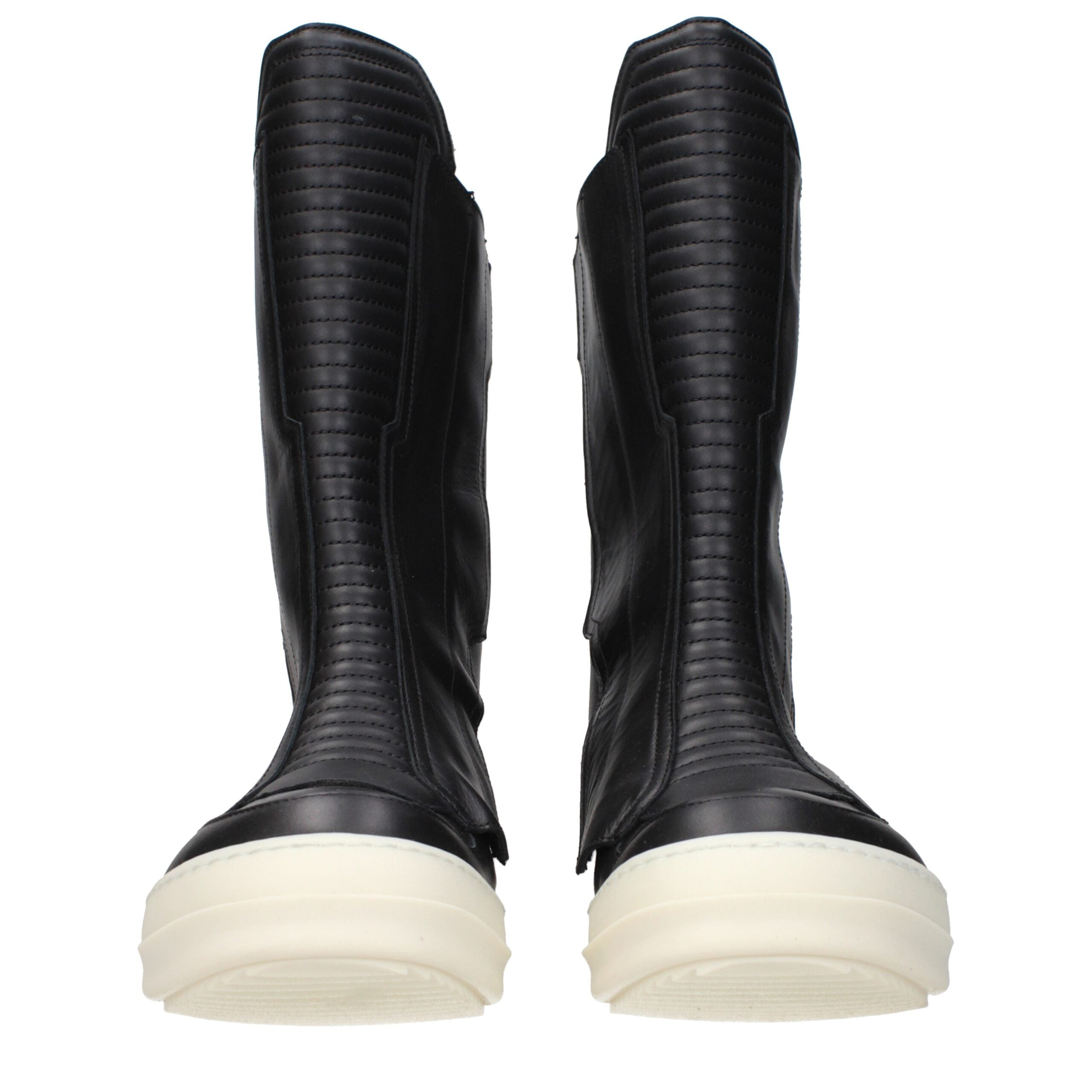 Black Leather Ankle Boots