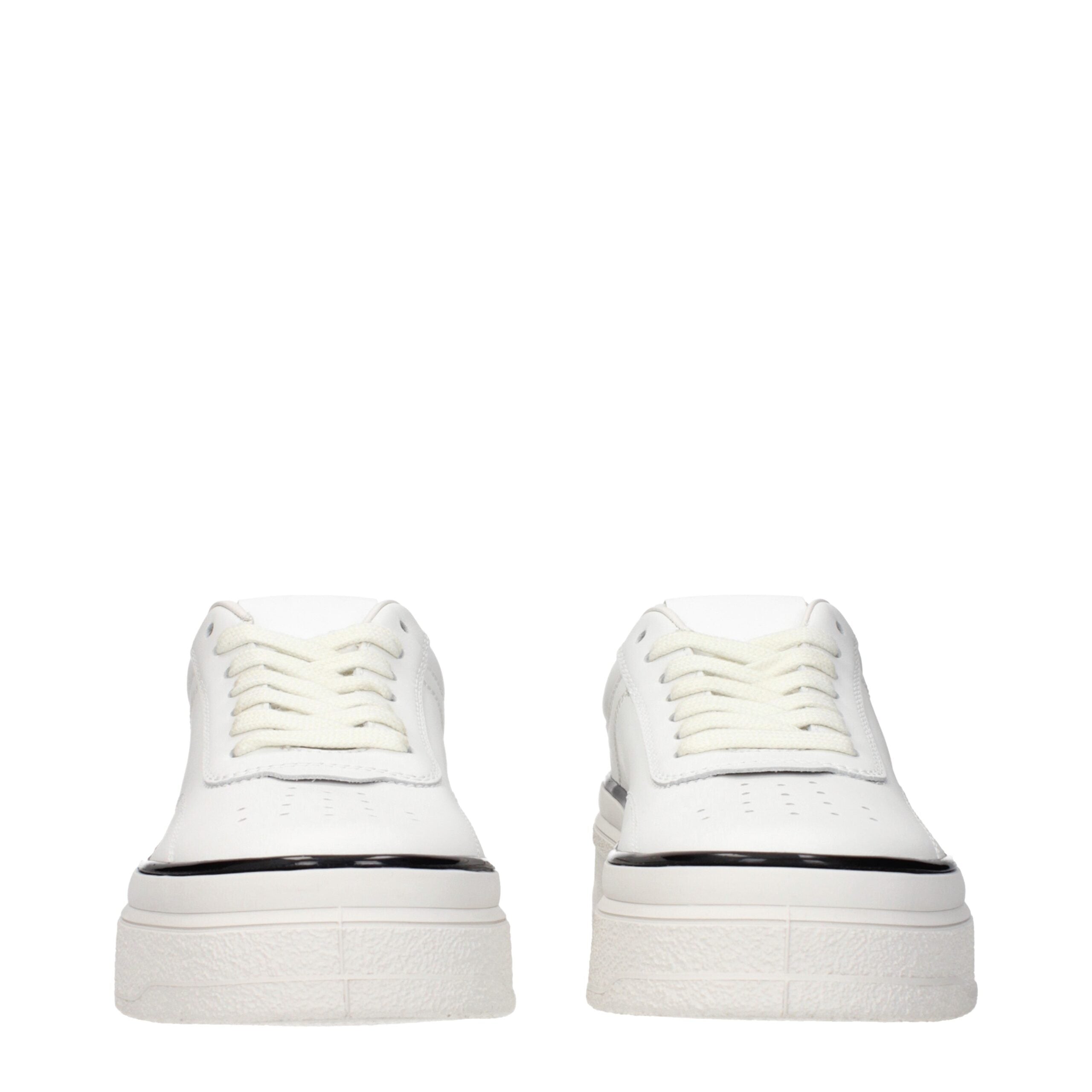 White Leather Platform Sneakers