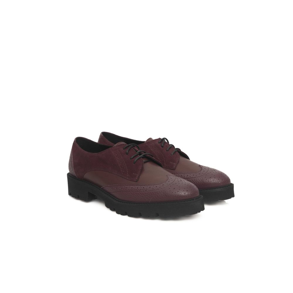 Burgundy Cowhide Women Loafer