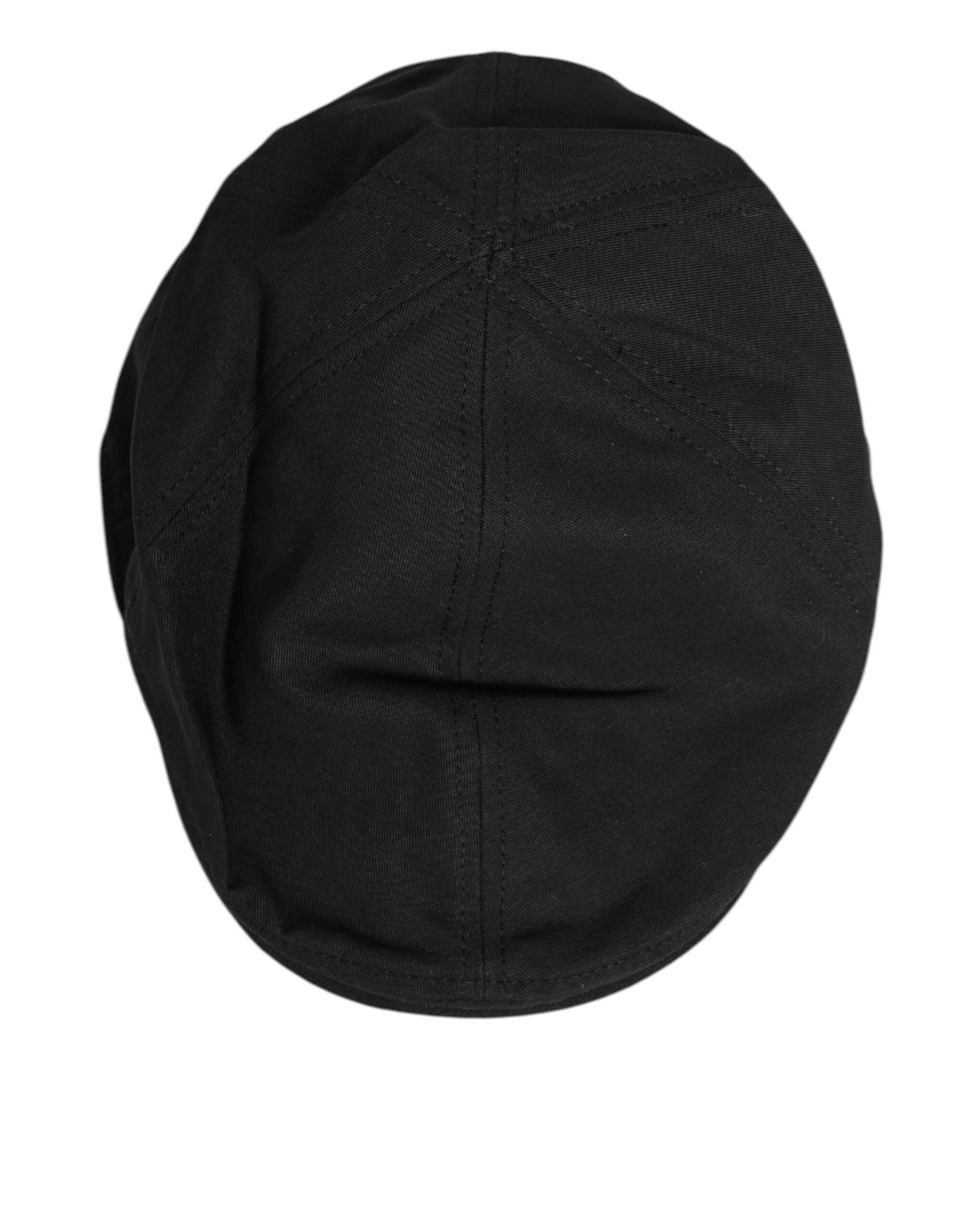 Black Cotton Blend Newsboy Men Cloth Cap Hat