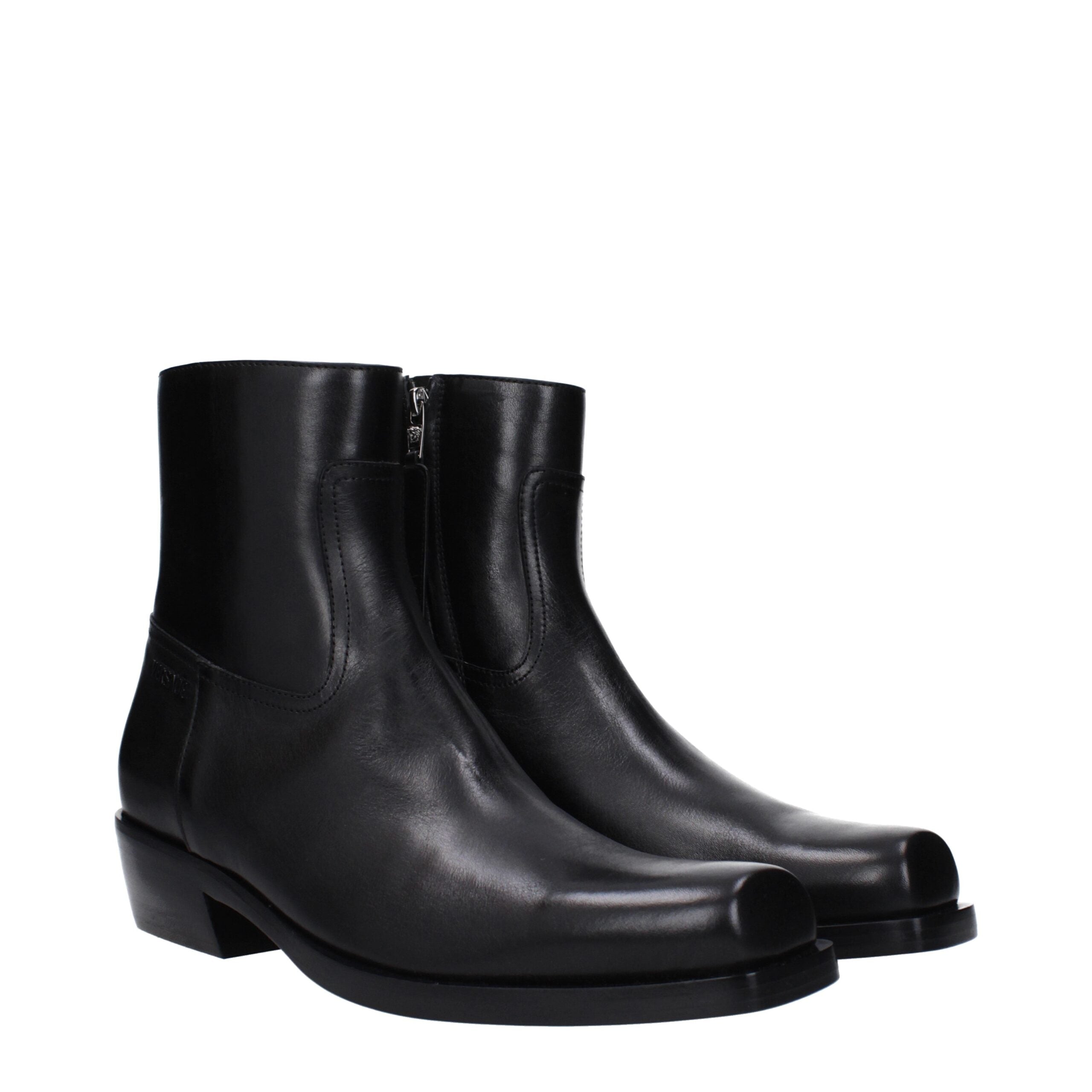 Black Leather Ankle Boots