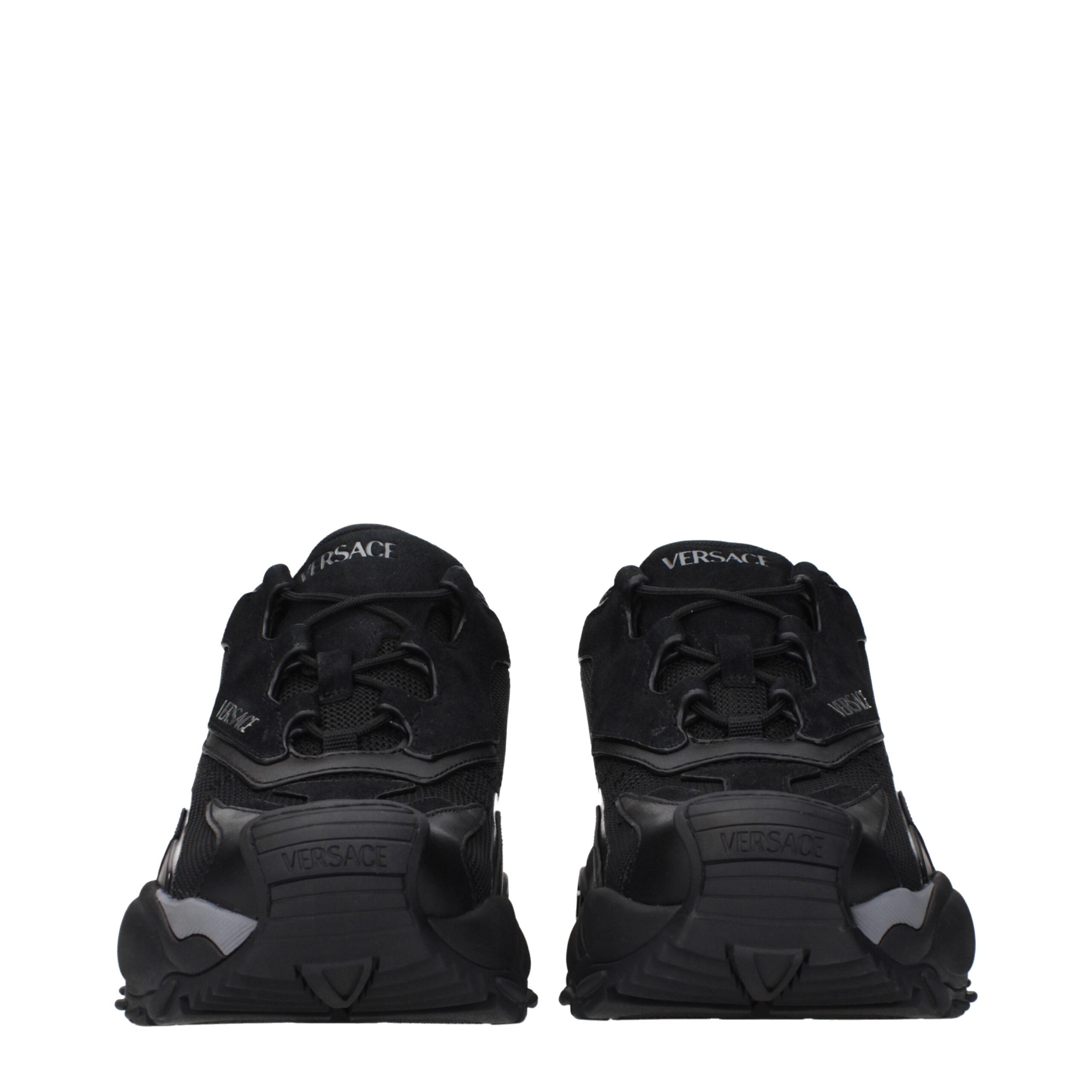 Black Fabric Athletic Sneakers