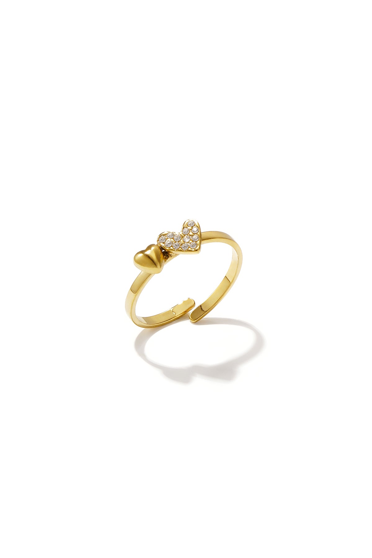 Minimalist ring with small hearts