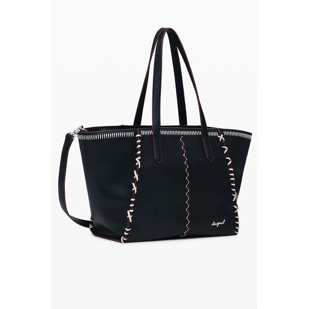 Black Polyethylene Women Handbag