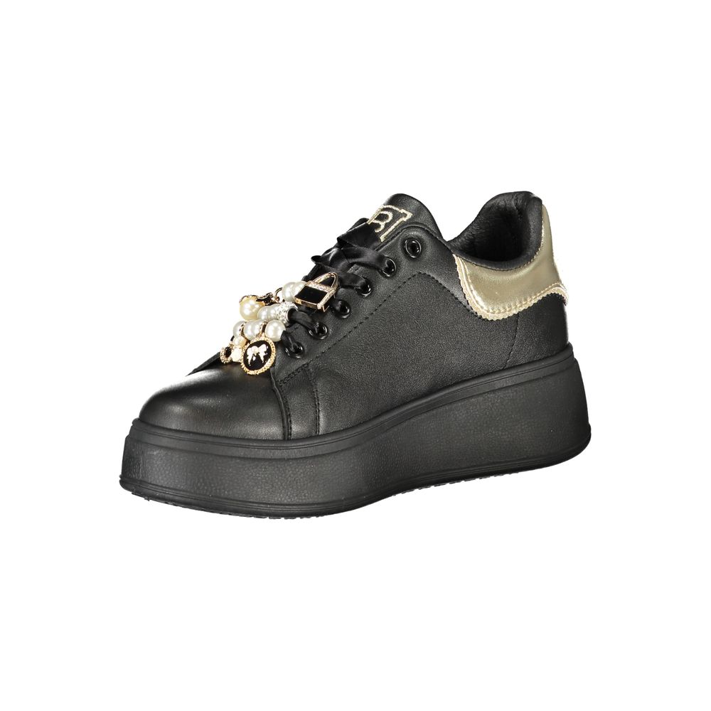 Black Polyester Women Sneaker