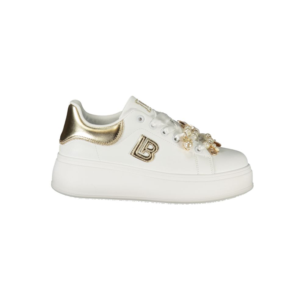 White Polyester Women Sneaker