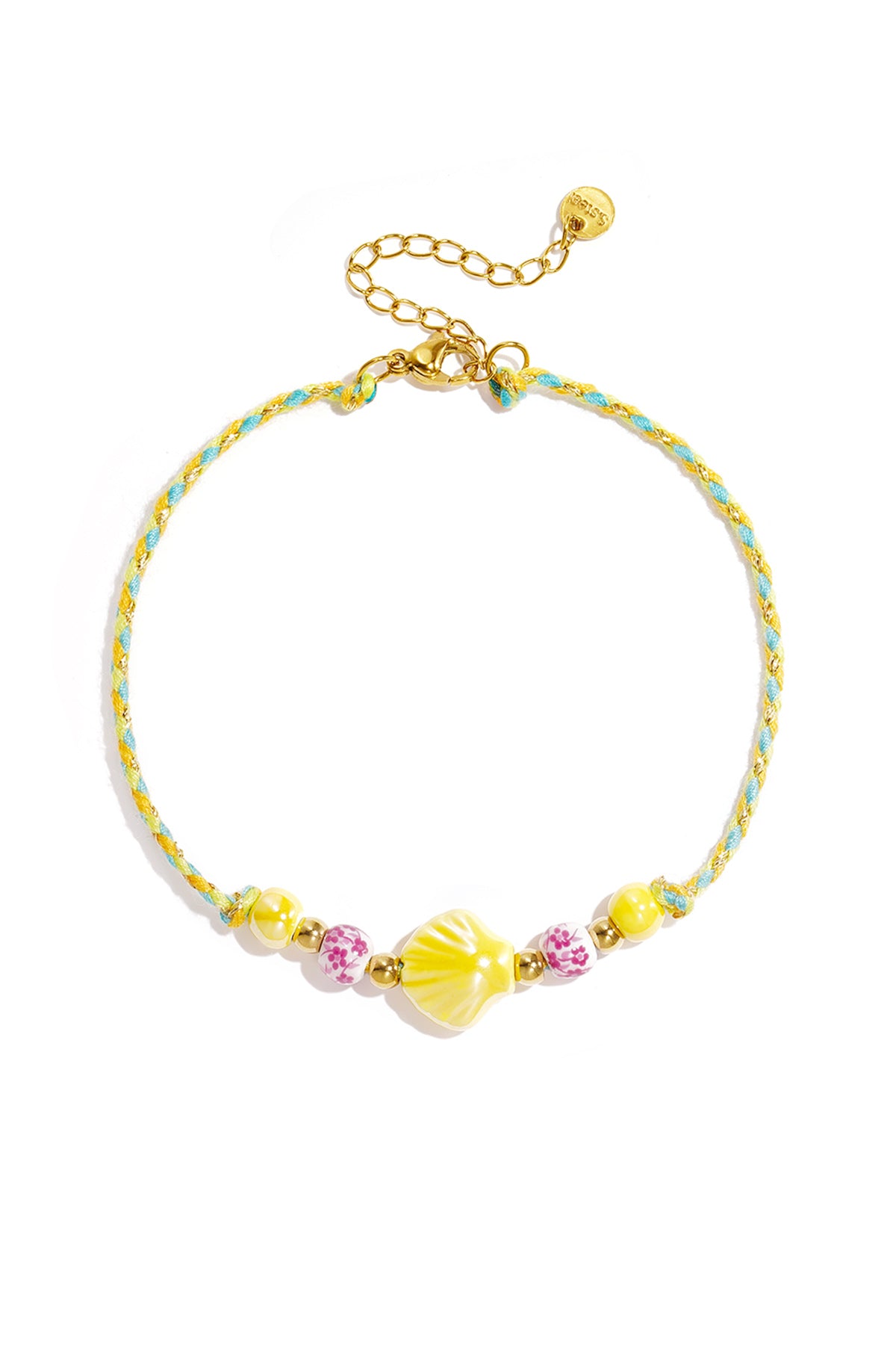 Rope anklet with shell and beads