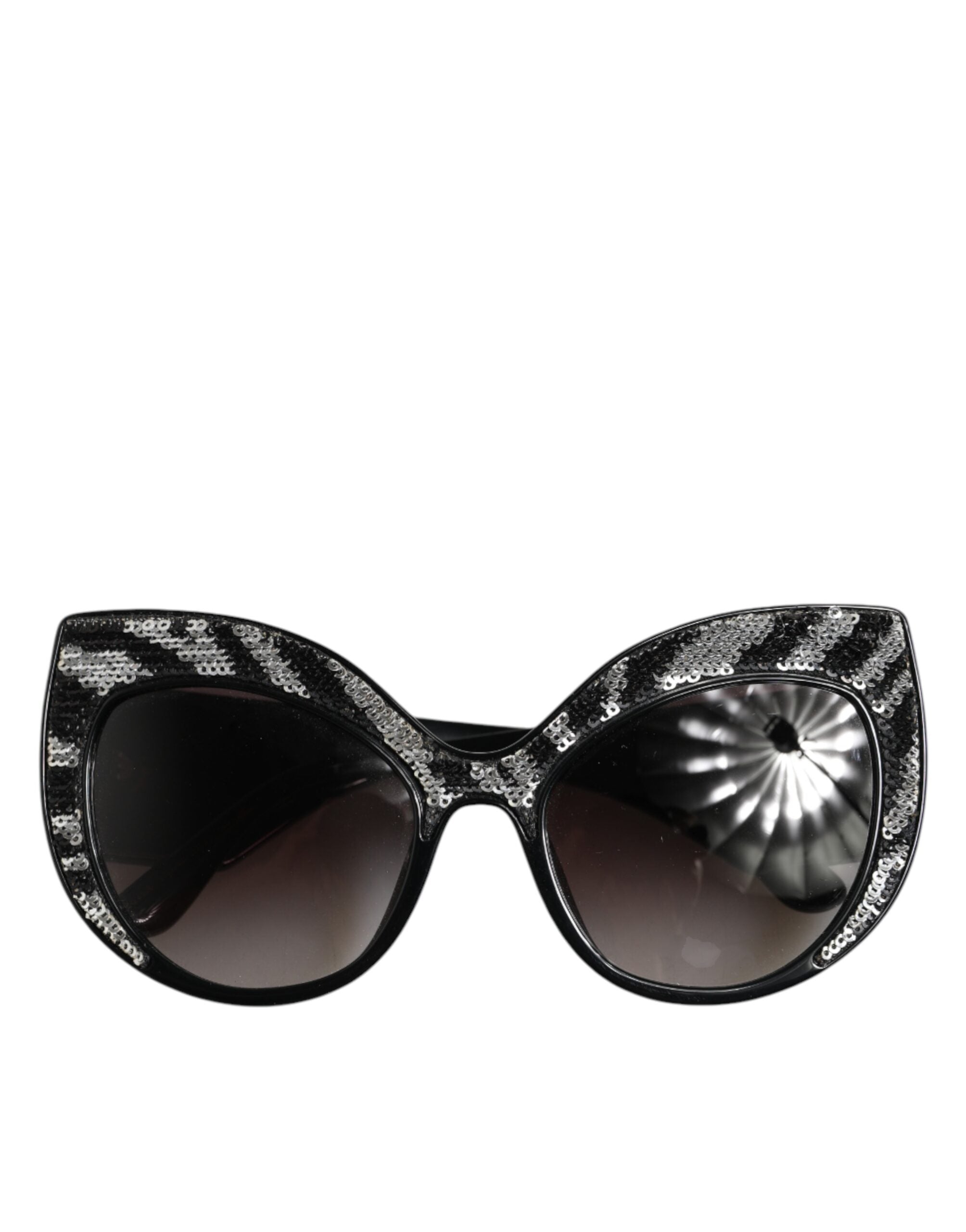 Black Silver Sequin Butterfly Polarized Sunglasses