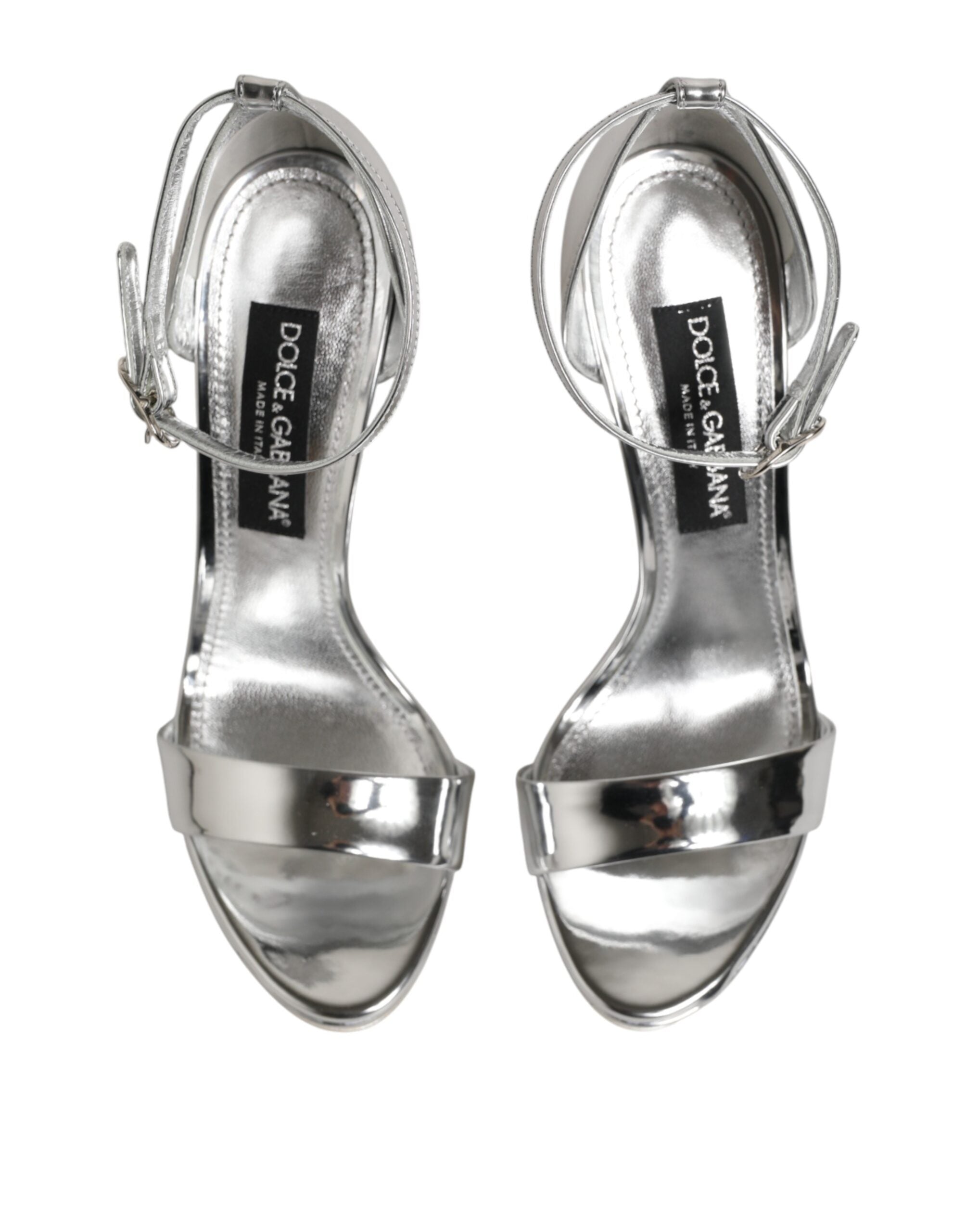 Silver Leather Platform Keira Sandals Shoes