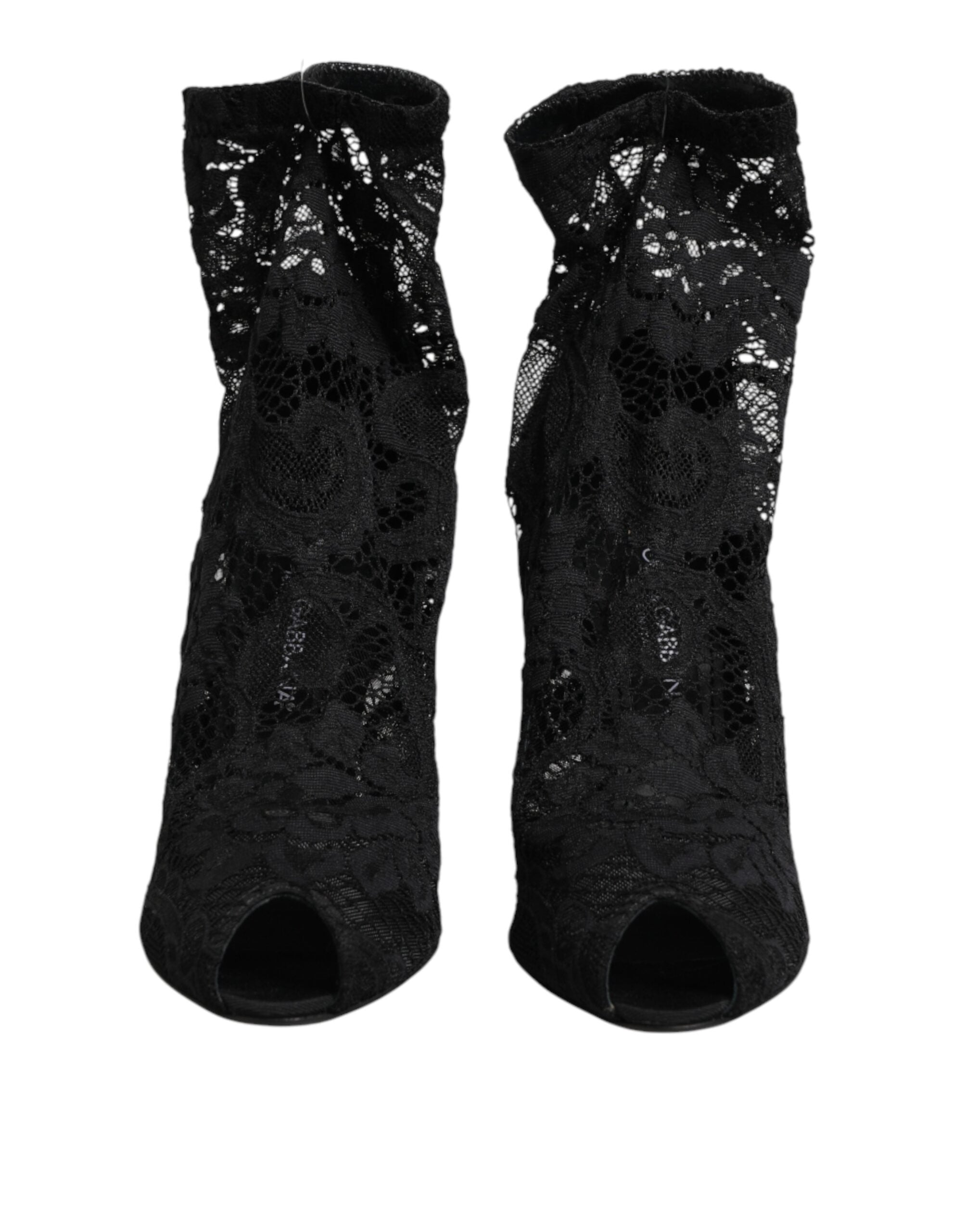 Black Stretch Taormina Lace Boots Shoes