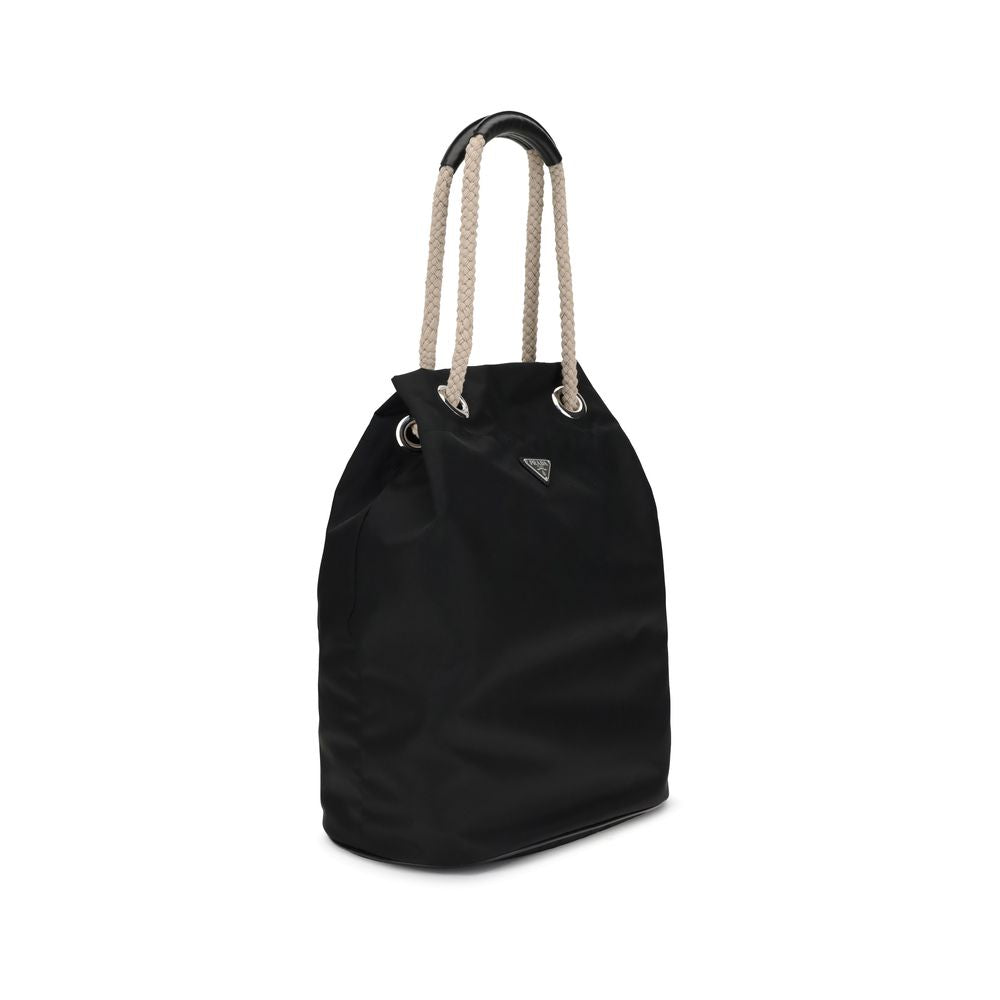 Black Recycled Polyamide Shoulder Bag
