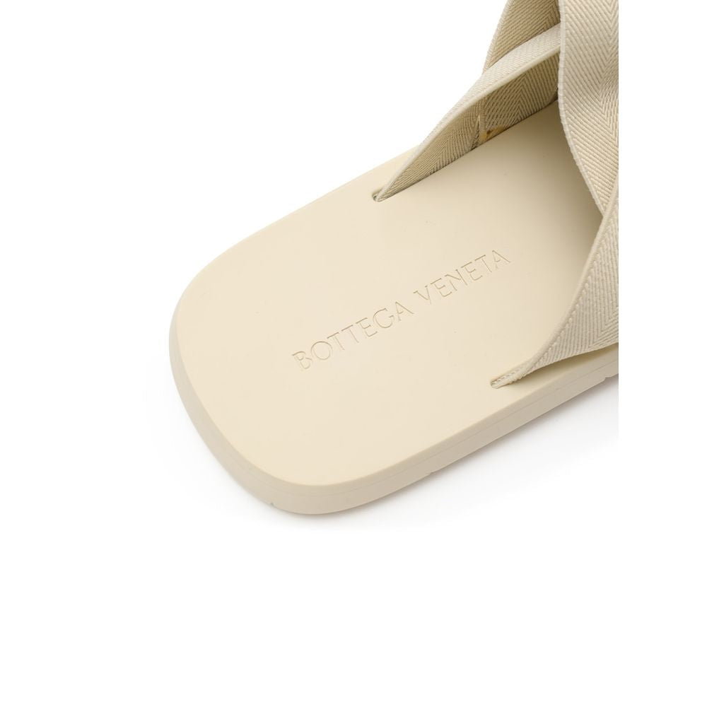 Beige Fabric Slippers