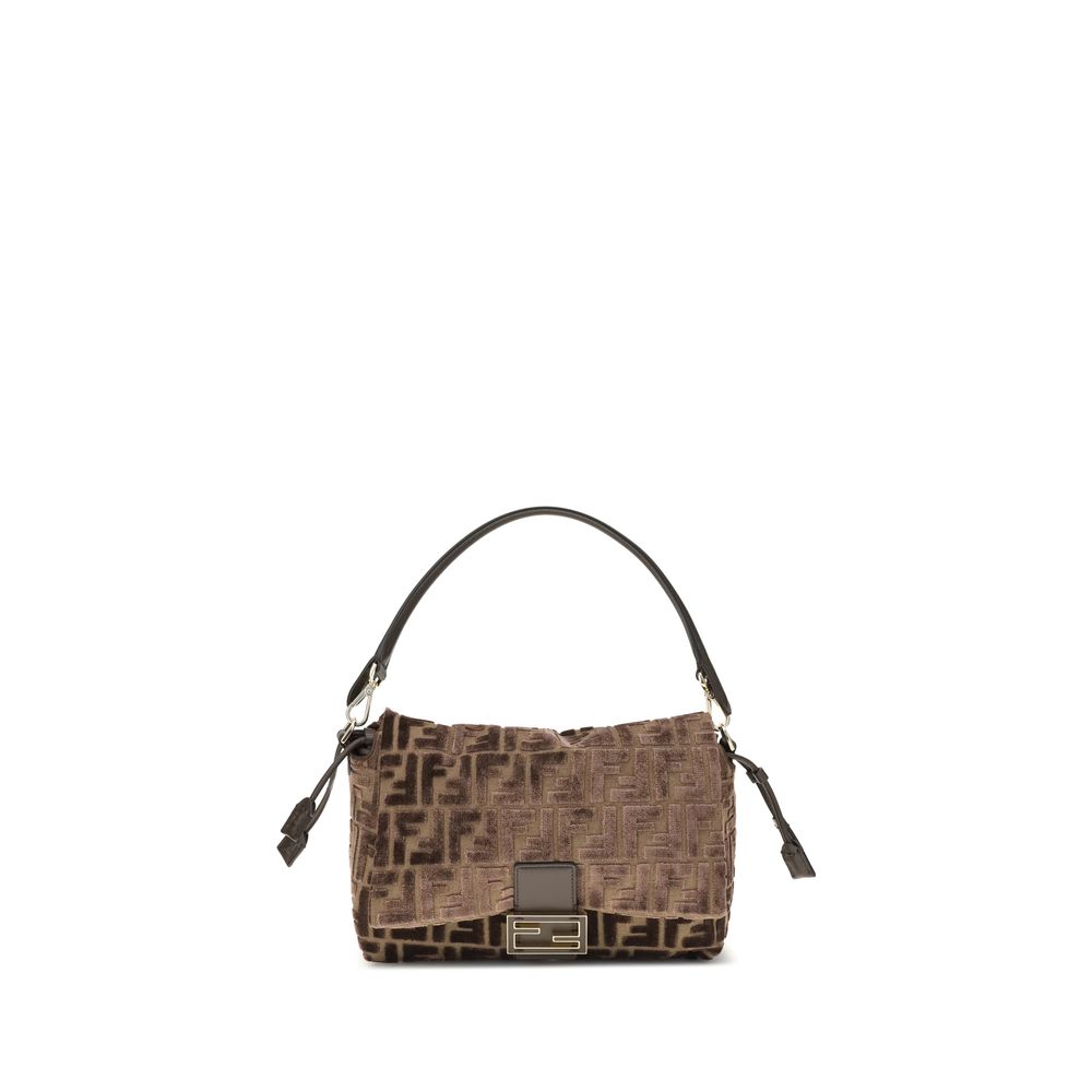 Brown Viscose Shoulder Bag