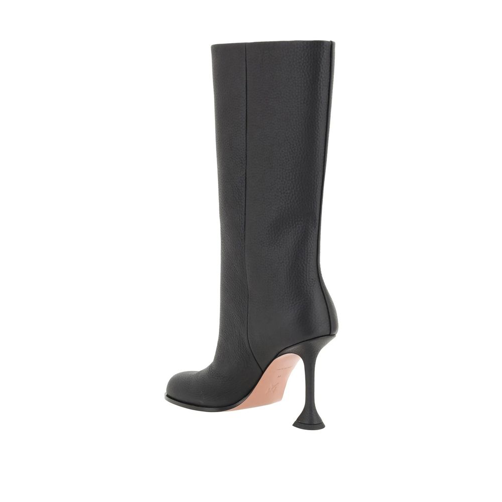 Black Calfskin High Heel Boots
