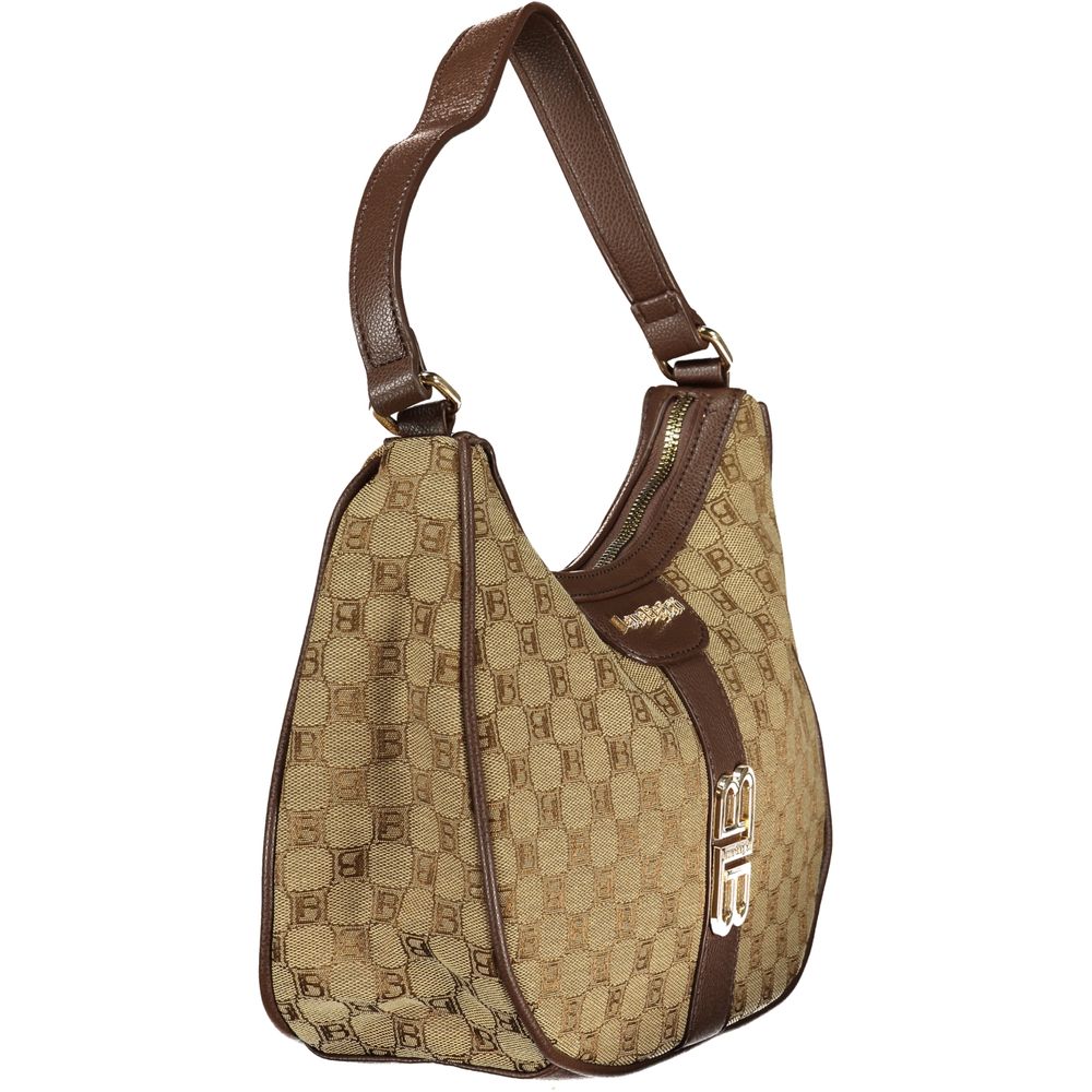 Beige Polyester Women Handbag