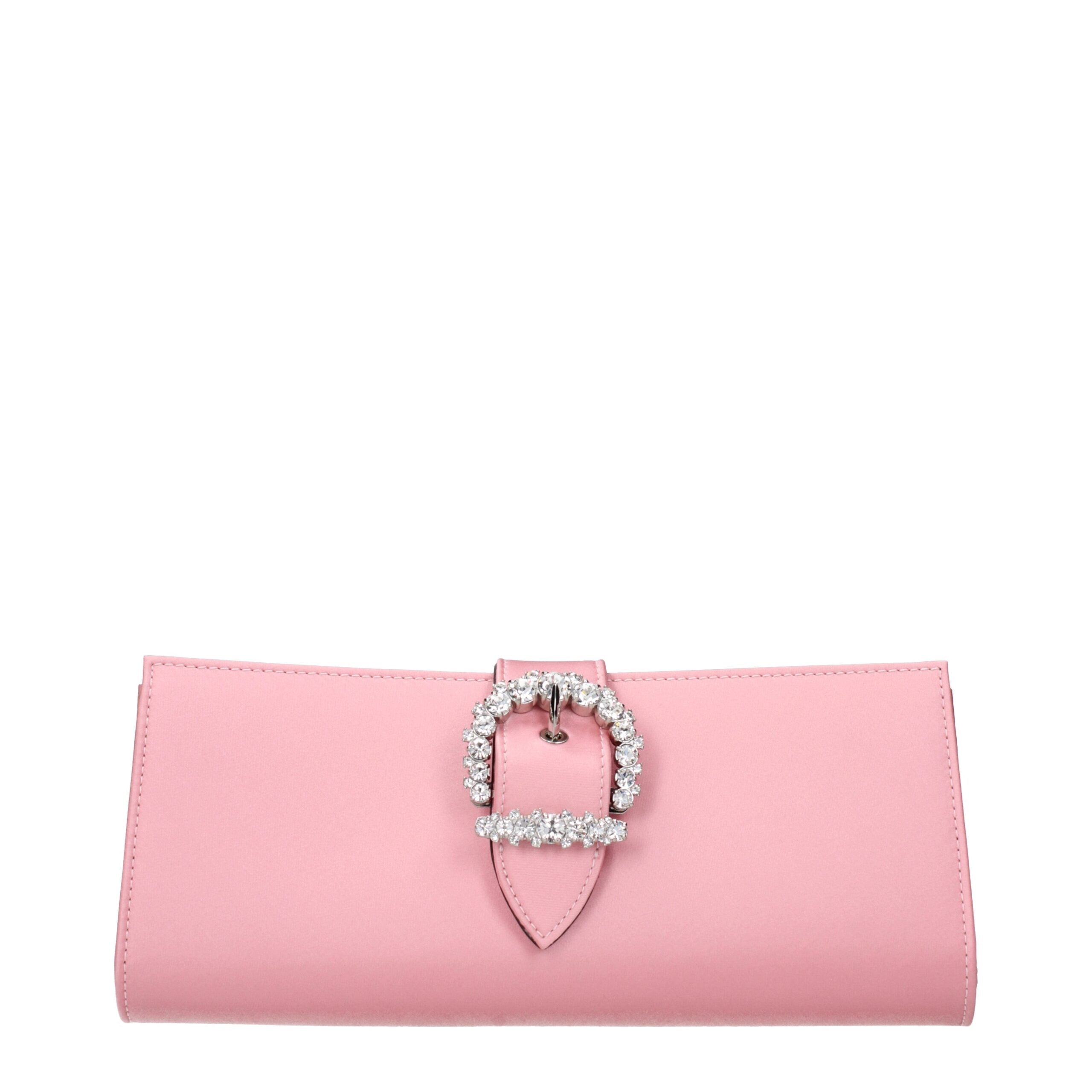 Pink Satin Clutch Bag