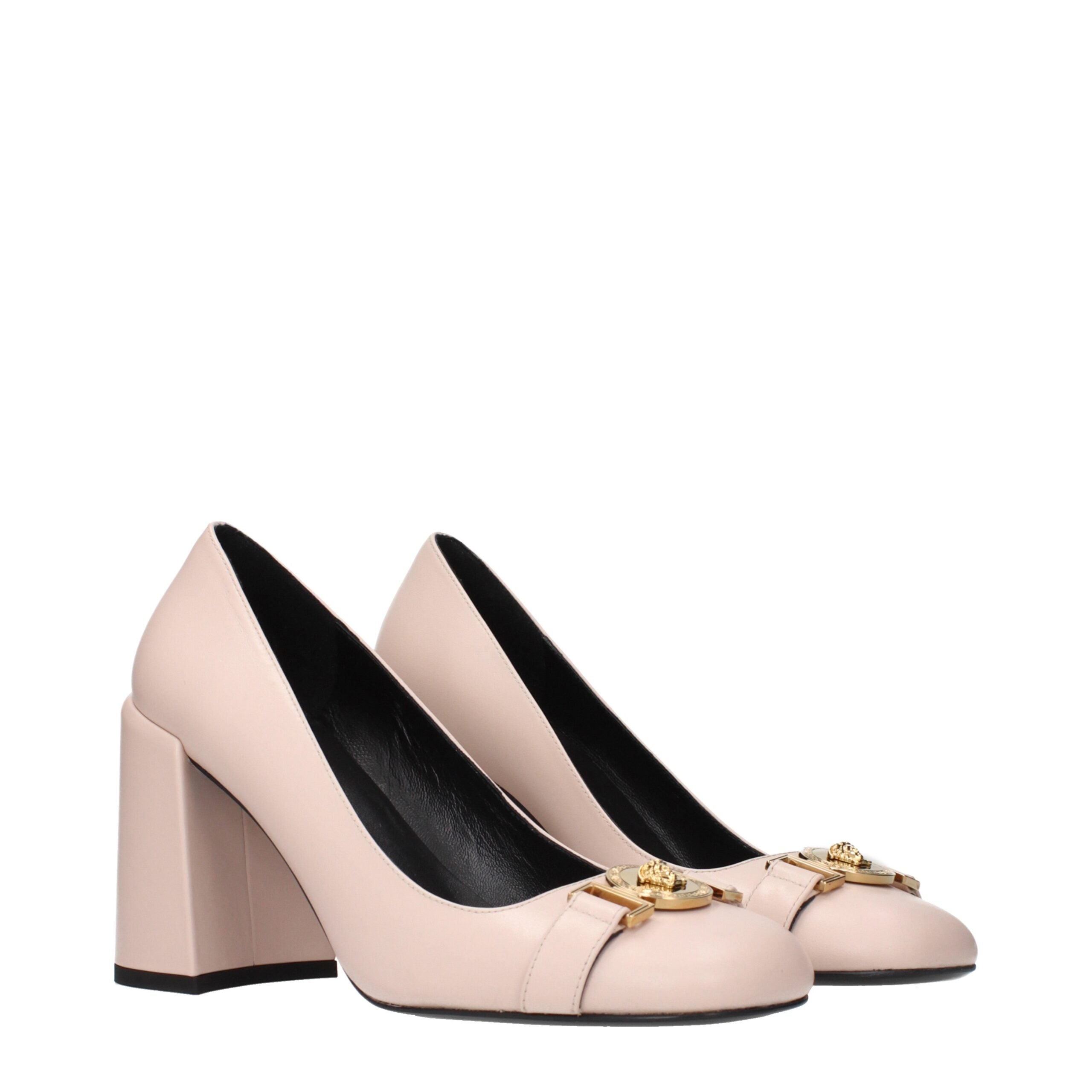 Pink Leather High Heel Pumps